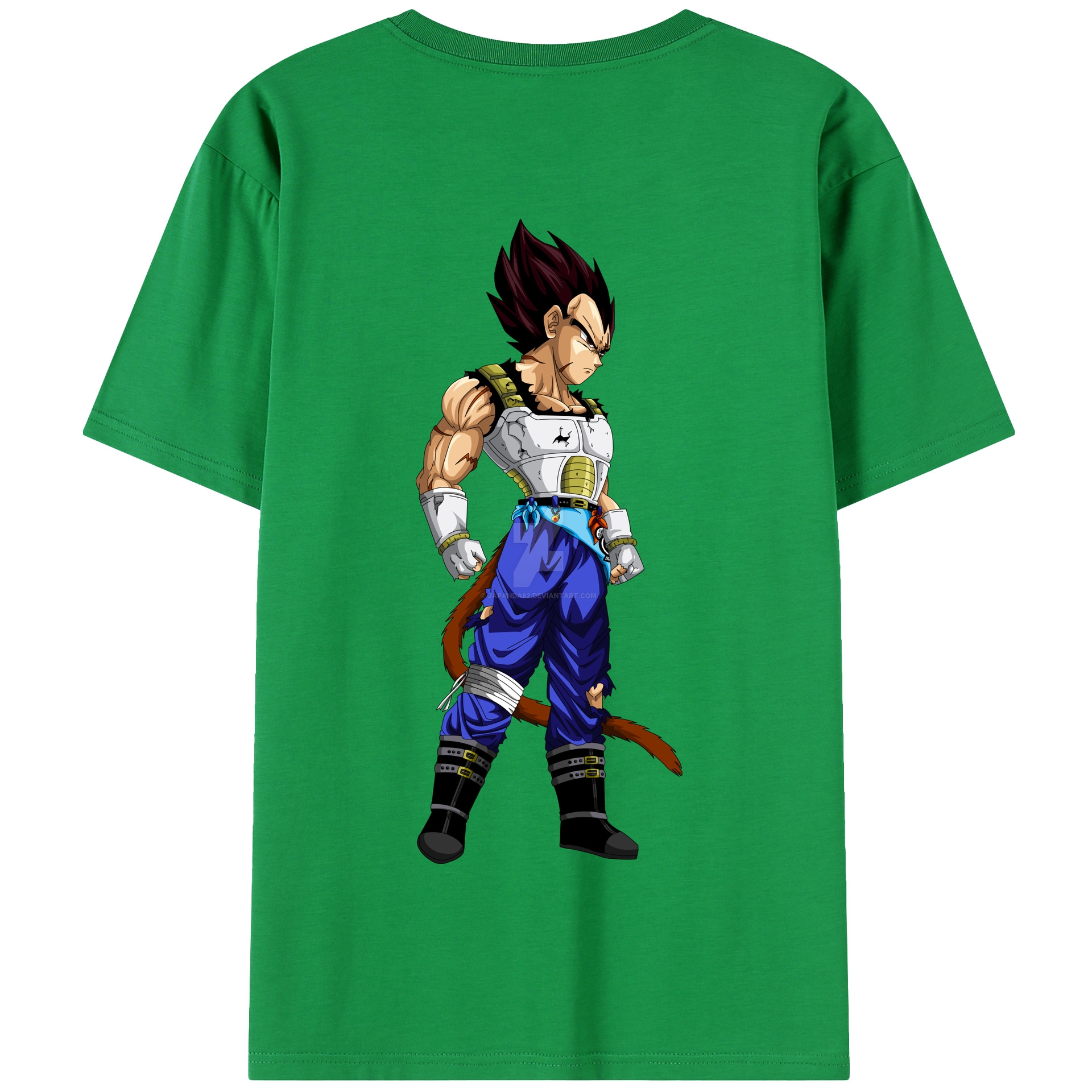 （画像用） ドラゴンボール ベジータ四世（Bejīta Yonsei）DRAGON BALL Vegeta IV 綿100％半袖Tシャツ（背面プリント）