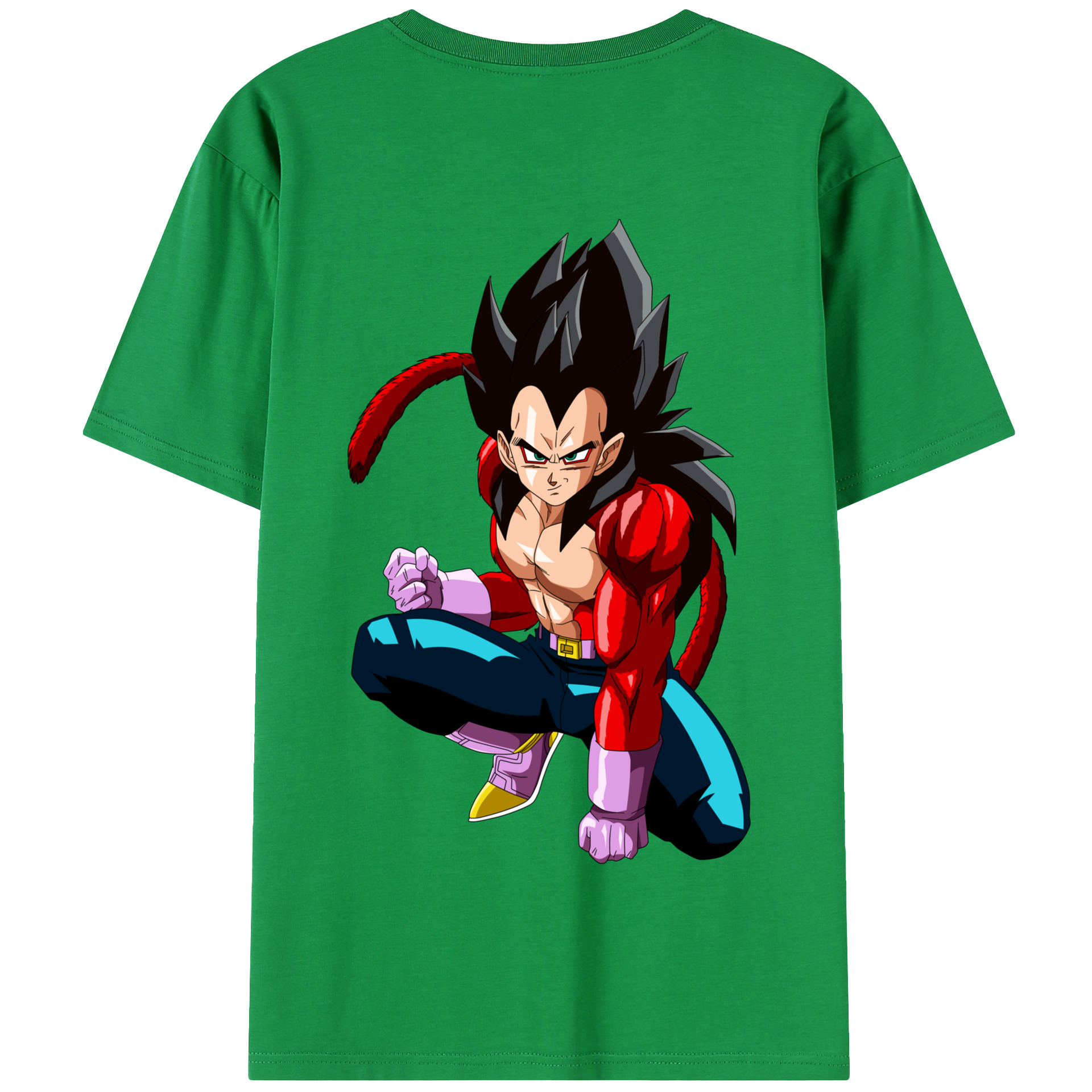 （画像用） ドラゴンボール ベジータ四世（Bejīta Yonsei）DRAGON BALL Vegeta IV 綿100％半袖Tシャツ（背面プリント）