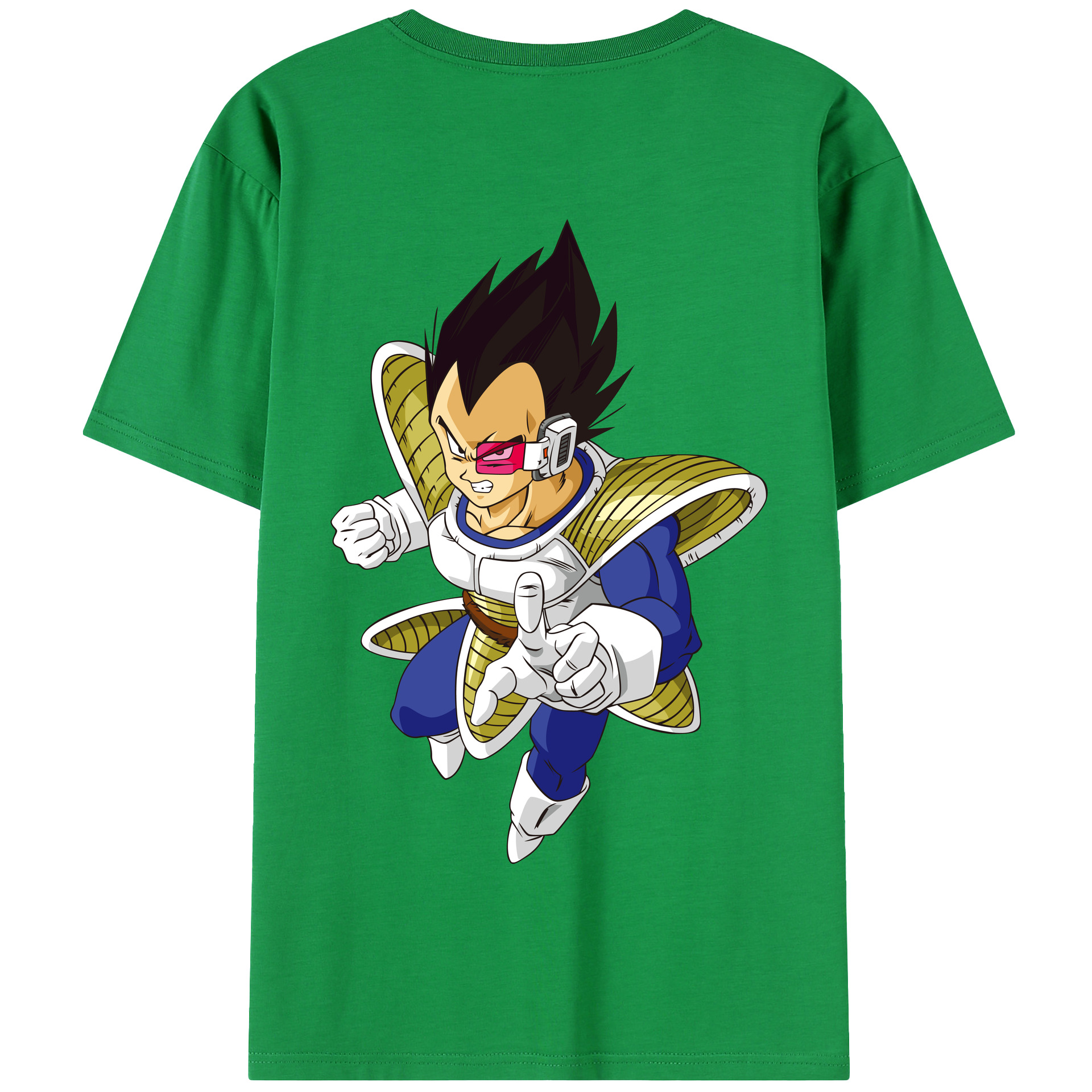 （画像用） ドラゴンボール ベジータ四世（Bejīta Yonsei）DRAGON BALL Vegeta IV 綿100％半袖Tシャツ（背面プリント）