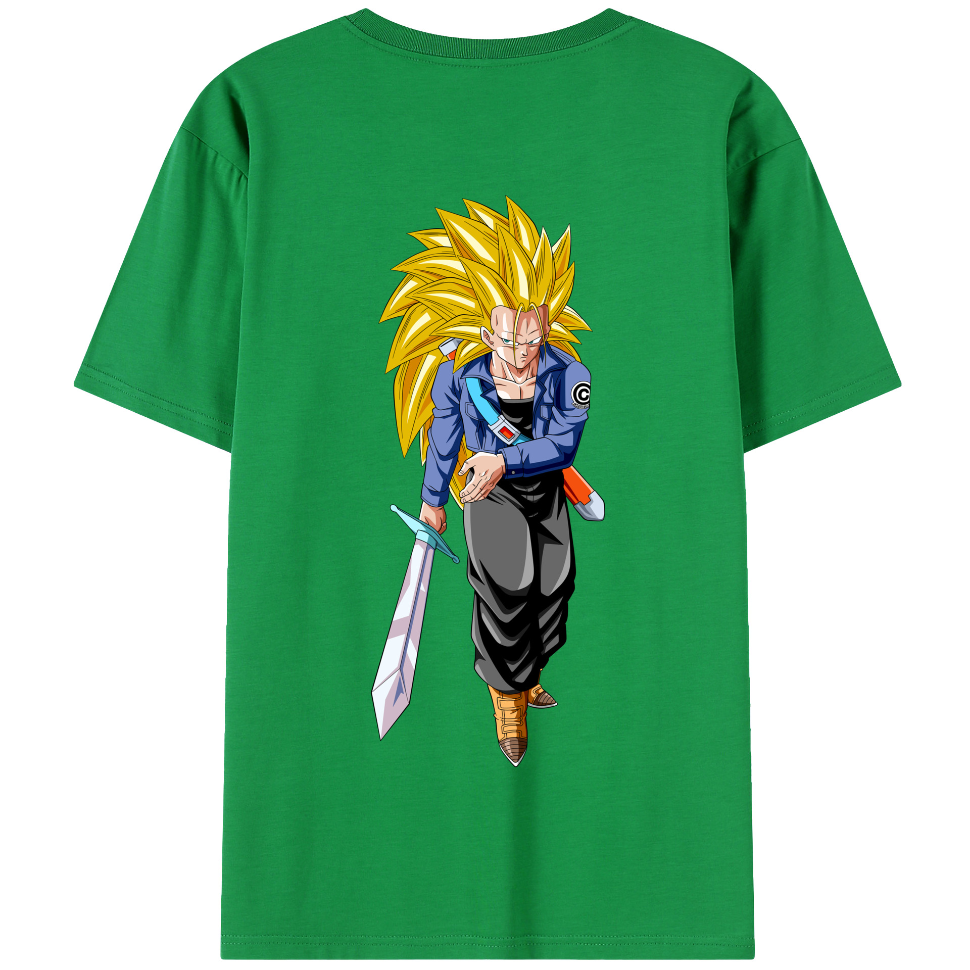 （画像用） ドラゴンボール トランクス（Torankusu）DRAGON BALL Trunks 綿100％半袖Tシャツ（背面プリント）