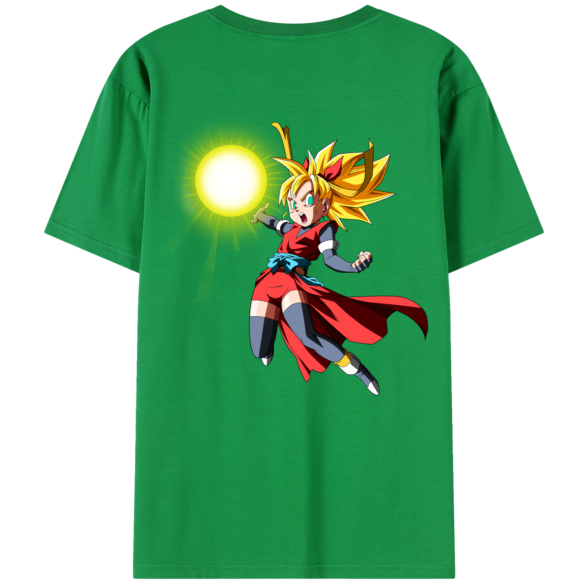 （画像用） ドラゴンボール カリフラ DRAGON BALL Caulifla 綿100％半袖Tシャツ（背面プリント）