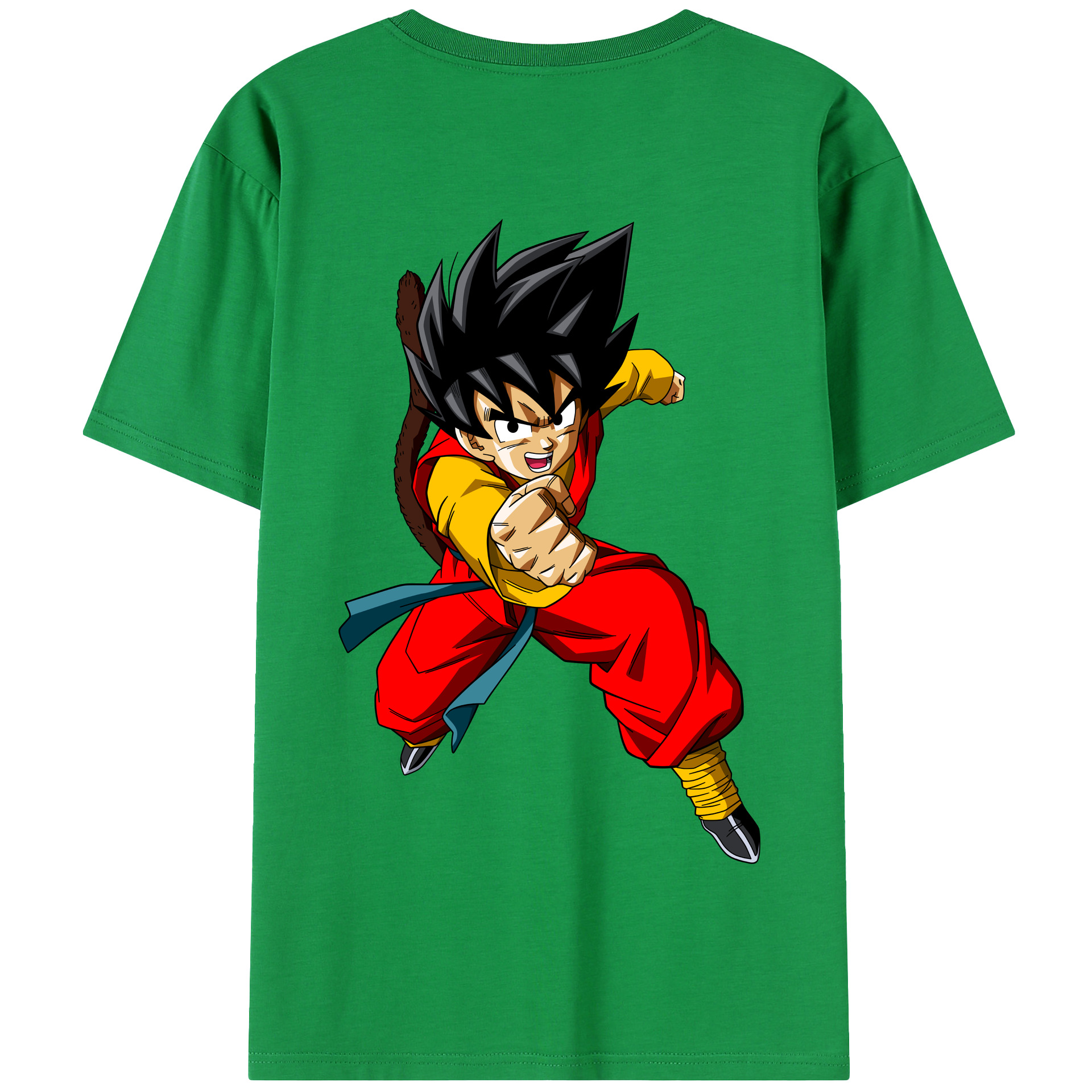 （画像用） ドラゴンボール 孫悟空（そん ごくう）Son Goku カカロット DRAGON BALL Kakarotto 綿100％半袖Tシャツ（背面プリント）