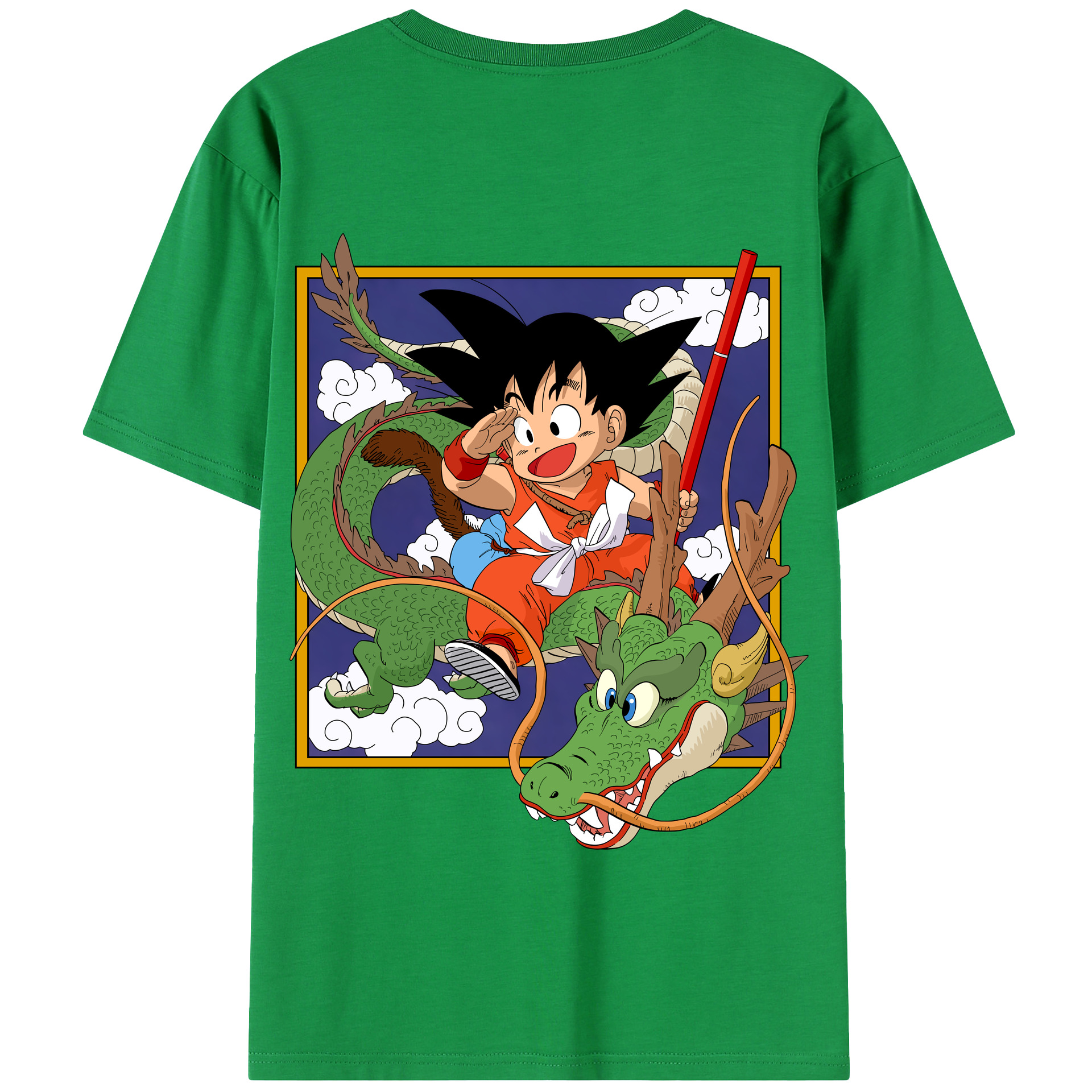 （画像用） ドラゴンボール 孫悟空（そん ごくう）Son Goku カカロット DRAGON BALL Kakarotto 綿100％半袖Tシャツ（背面プリント）