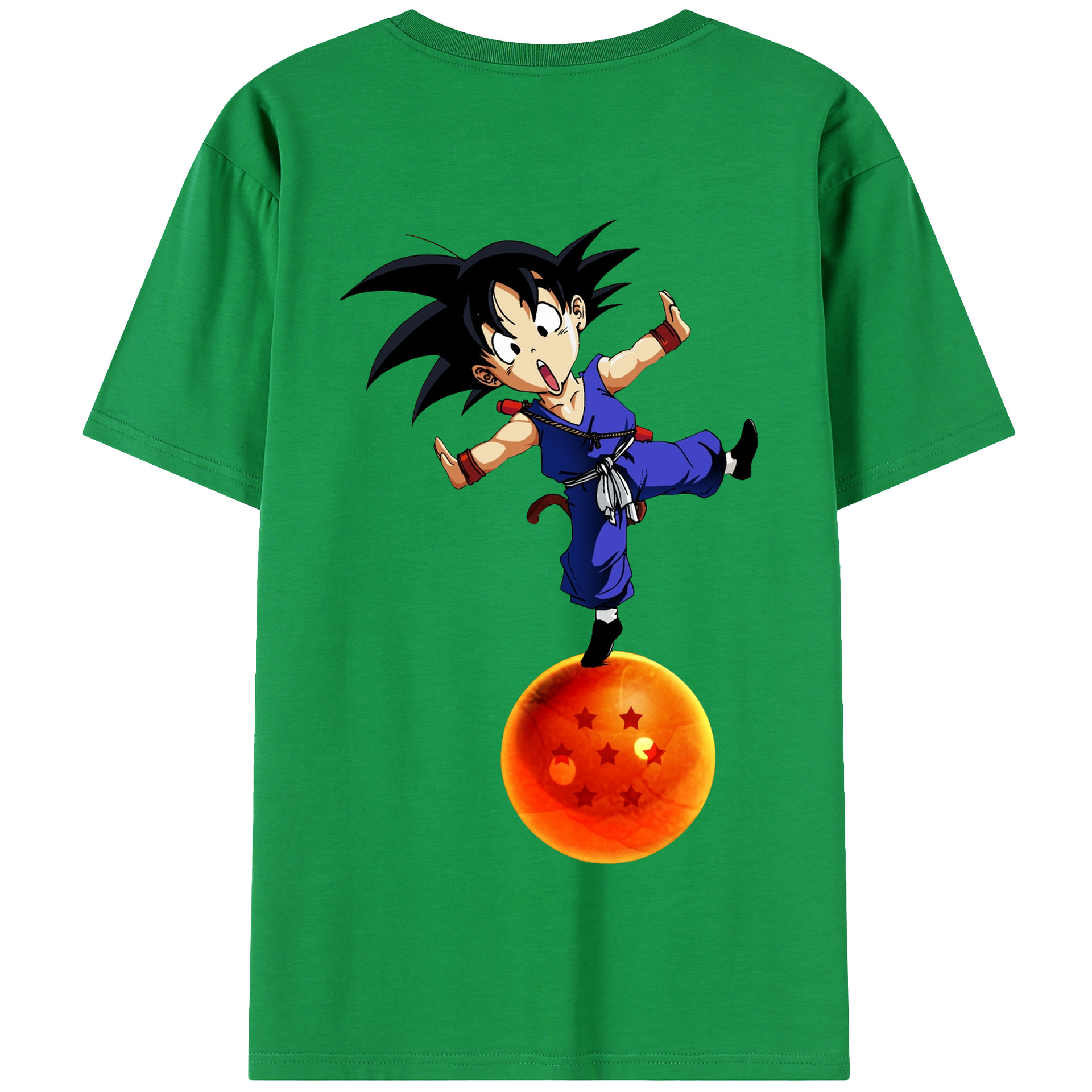 （画像用） ドラゴンボール 孫悟空（そん ごくう）Son Goku カカロット DRAGON BALL Kakarotto 綿100％半袖Tシャツ（背面プリント）
