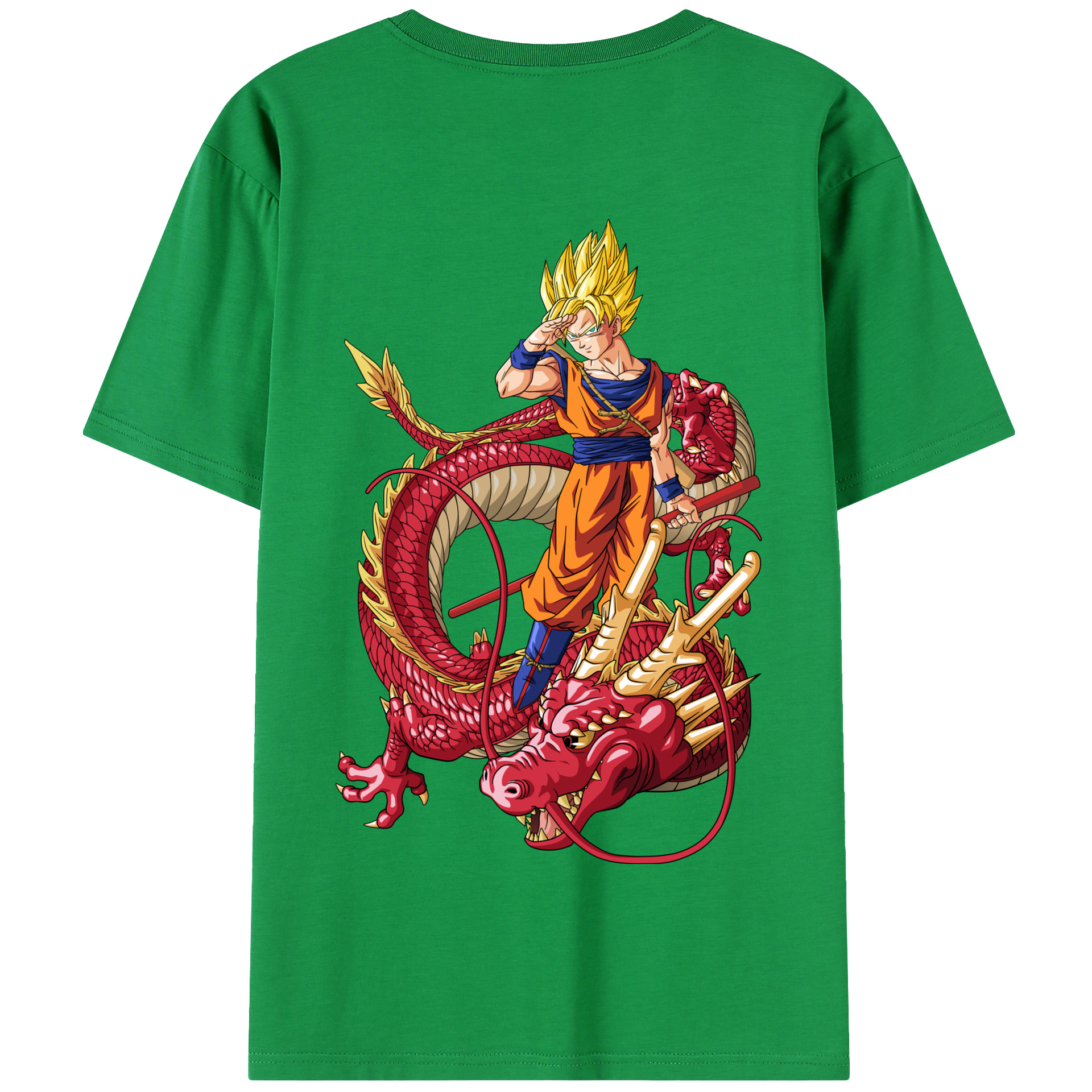 （画像用） ドラゴンボール 孫悟空（そん ごくう）Son Goku カカロット DRAGON BALL Kakarotto 綿100％半袖Tシャツ（背面プリント）