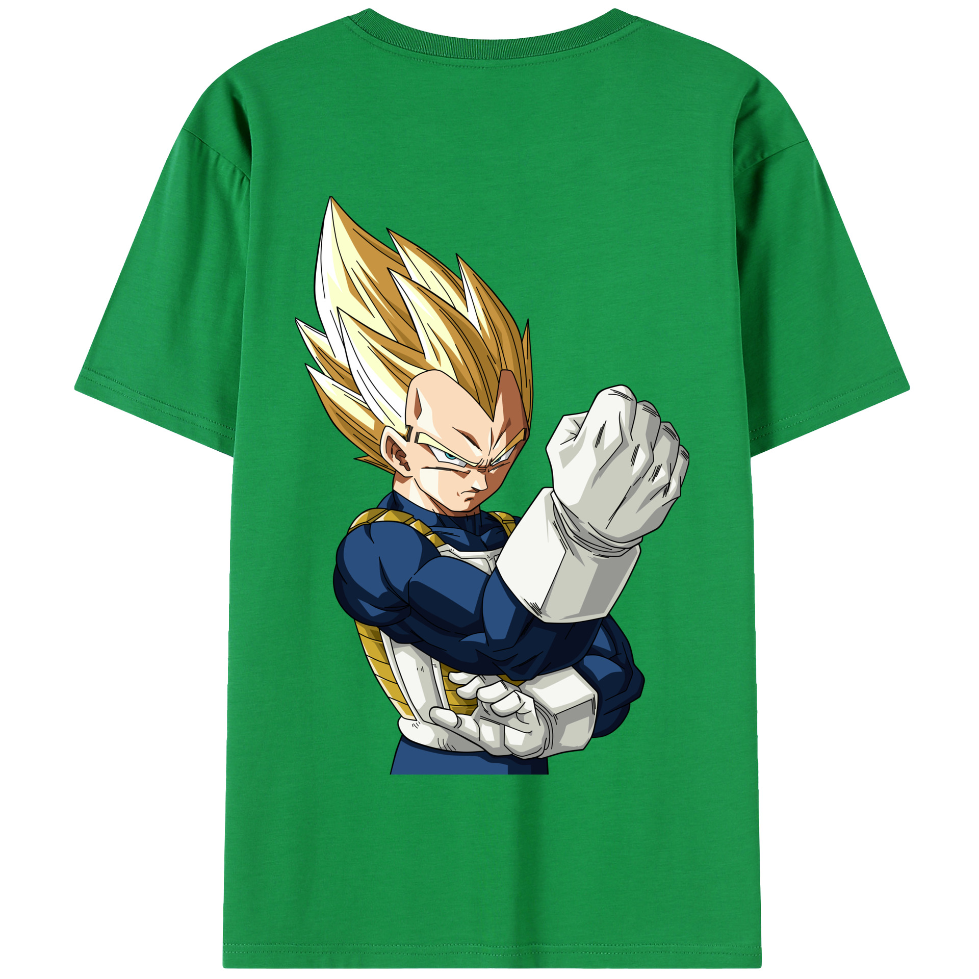 （画像用） ドラゴンボール ベジータ四世（Bejīta Yonsei）DRAGON BALL Vegeta IV 綿100％半袖Tシャツ（背面プリント）