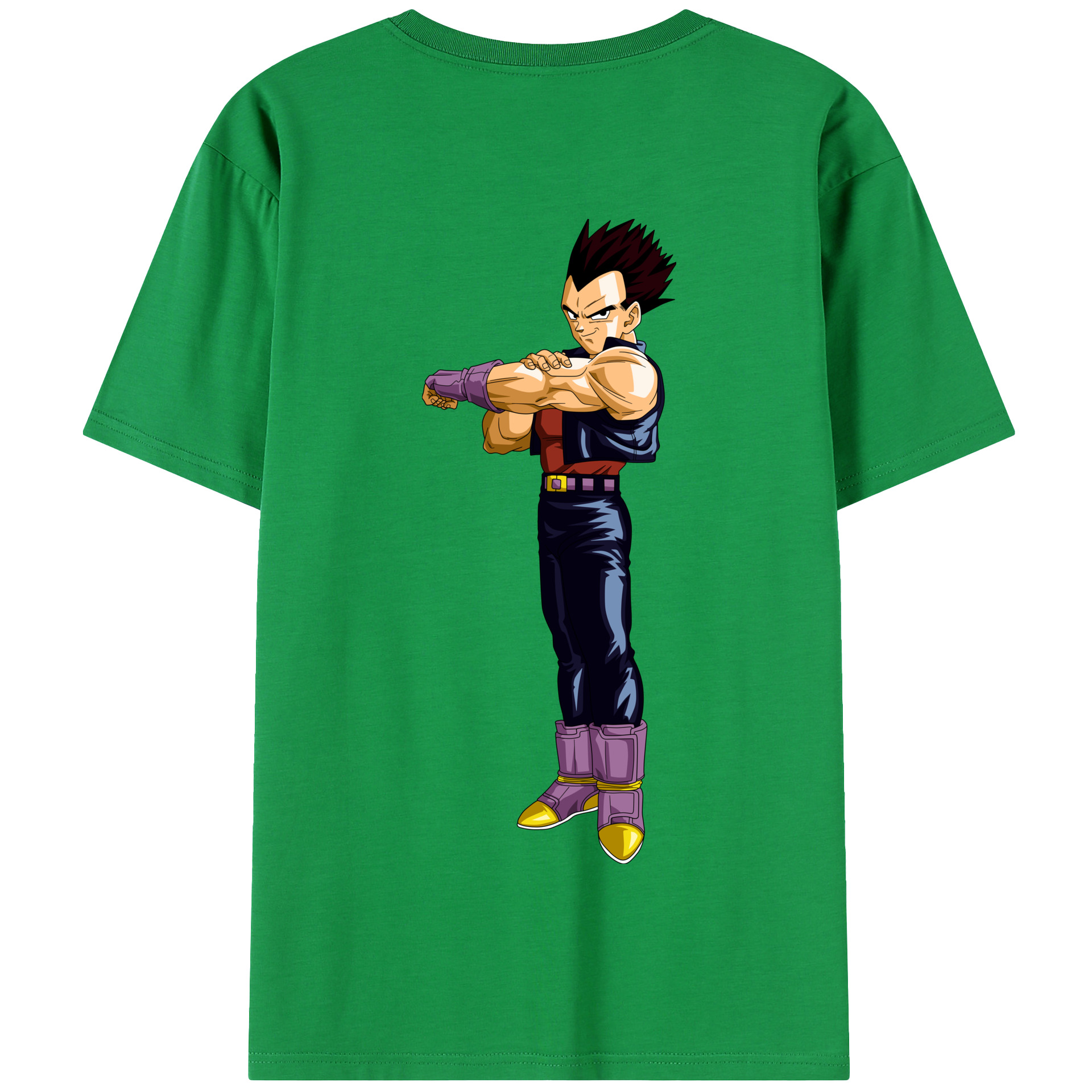 （画像用） ドラゴンボール ベジータ四世（Bejīta Yonsei）DRAGON BALL Vegeta IV 綿100％半袖Tシャツ（背面プリント）