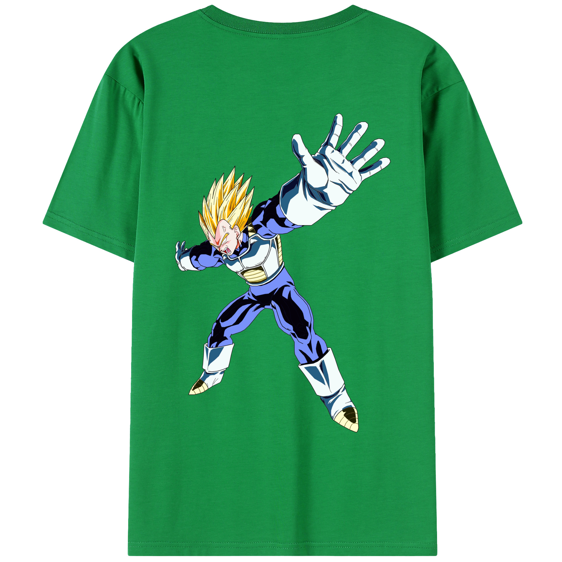 （画像用） ドラゴンボール ベジータ四世（Bejīta Yonsei）DRAGON BALL Vegeta IV 綿100％半袖Tシャツ（背面プリント）
