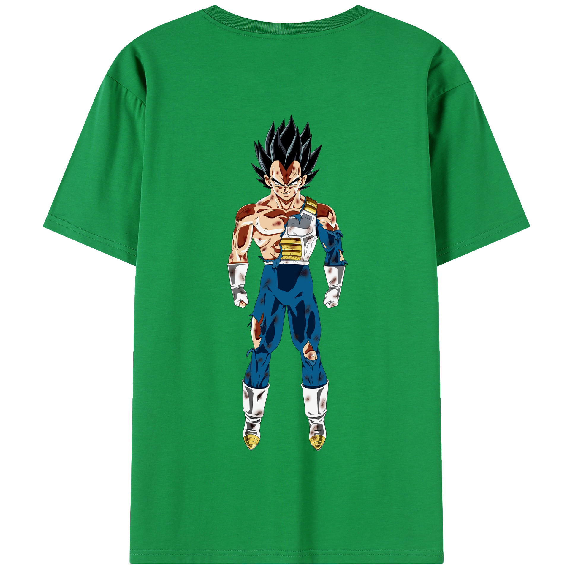 （画像用） ドラゴンボール ベジータ四世（Bejīta Yonsei）DRAGON BALL Vegeta IV 綿100％半袖Tシャツ（背面プリント）