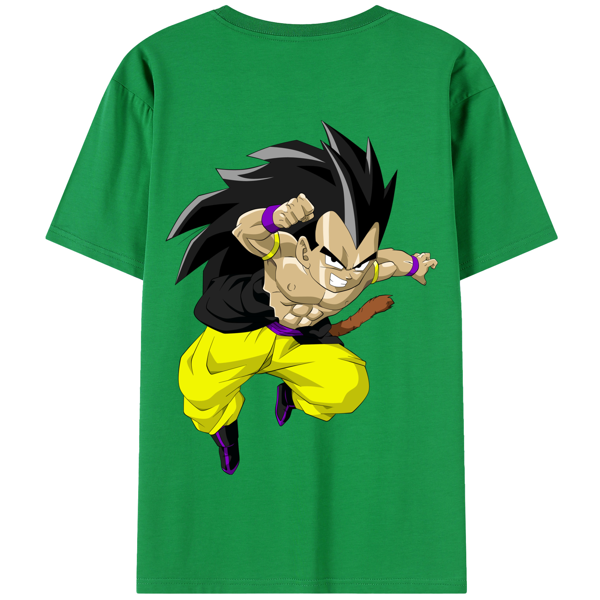 （画像用） ドラゴンボール ベジータ四世（Bejīta Yonsei）DRAGON BALL Vegeta IV 綿100％半袖Tシャツ（背面プリント）