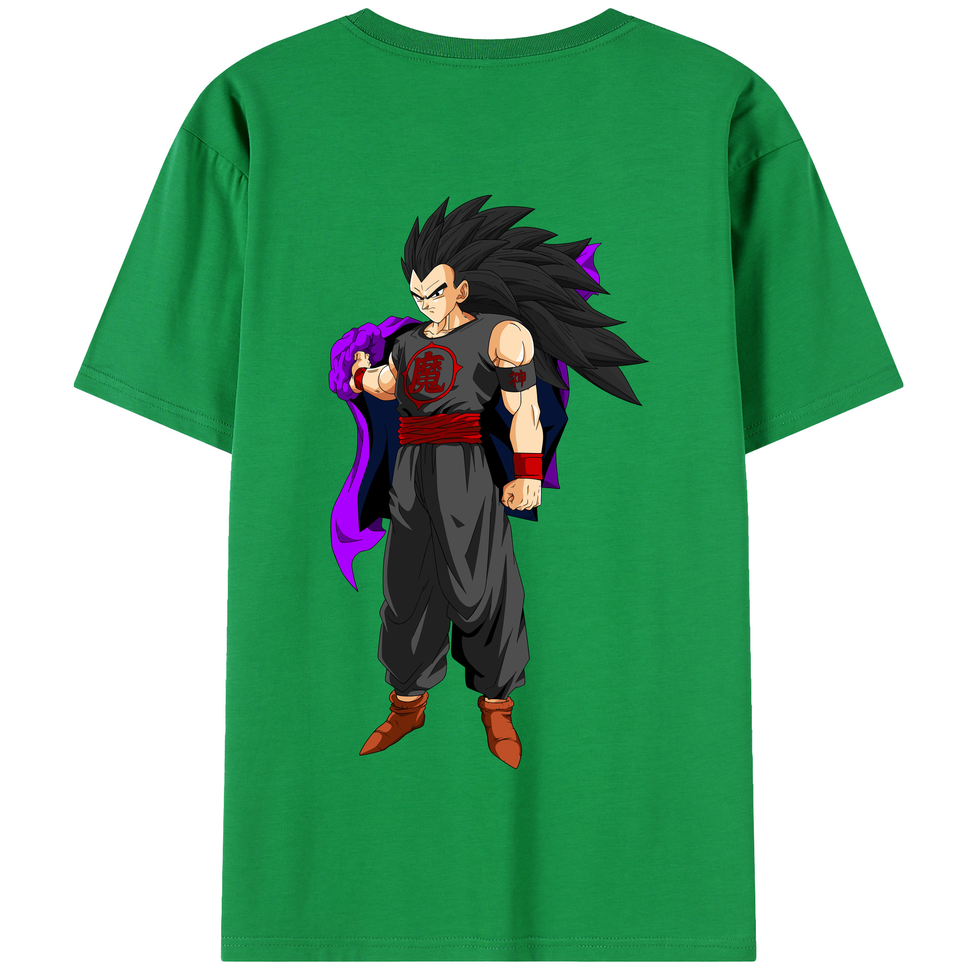 （画像用） ドラゴンボール ベジータ四世（Bejīta Yonsei）DRAGON BALL Vegeta IV 綿100％半袖Tシャツ（背面プリント）