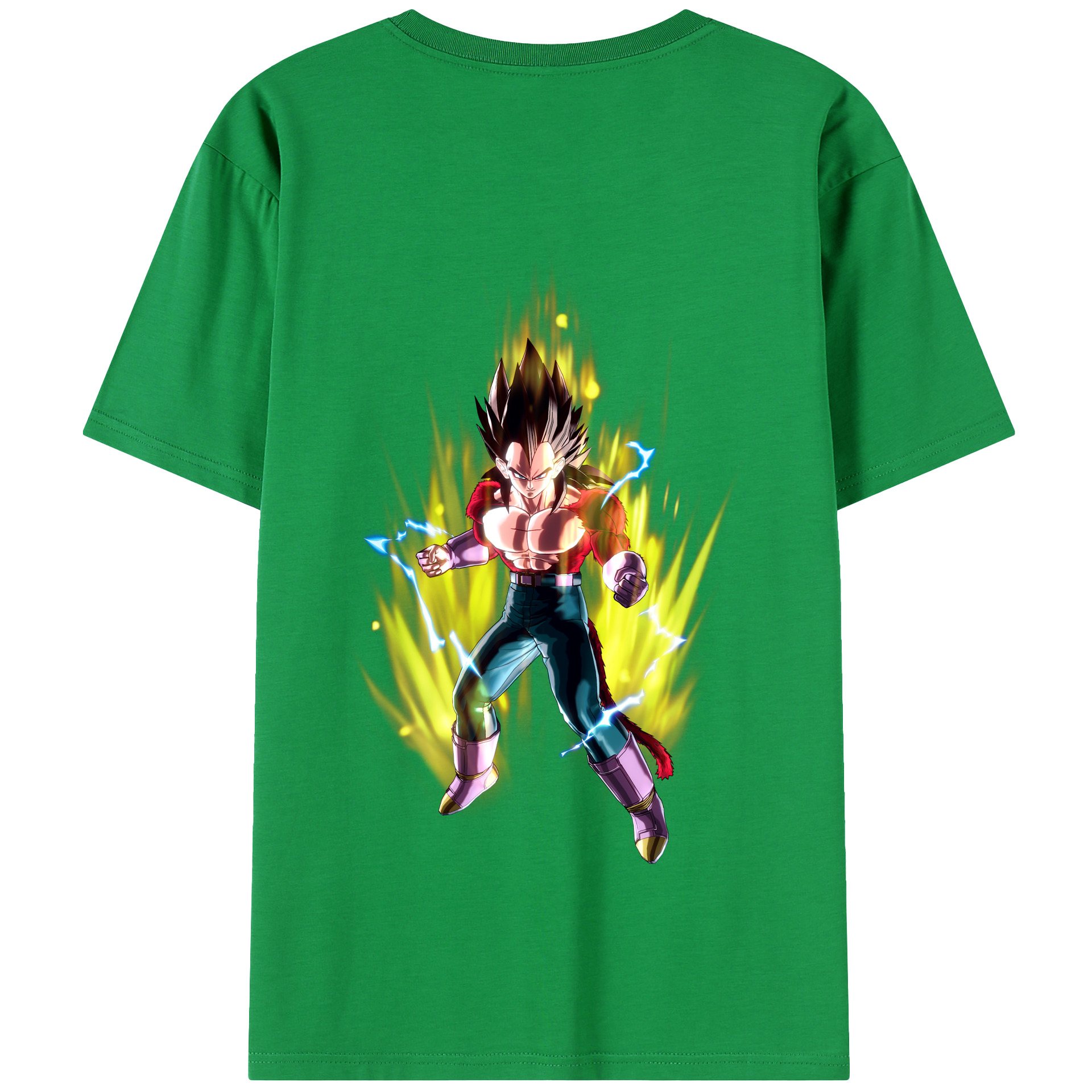 （画像用） ドラゴンボール ベジータ四世（Bejīta Yonsei）DRAGON BALL Vegeta IV 綿100％半袖Tシャツ（背面プリント）