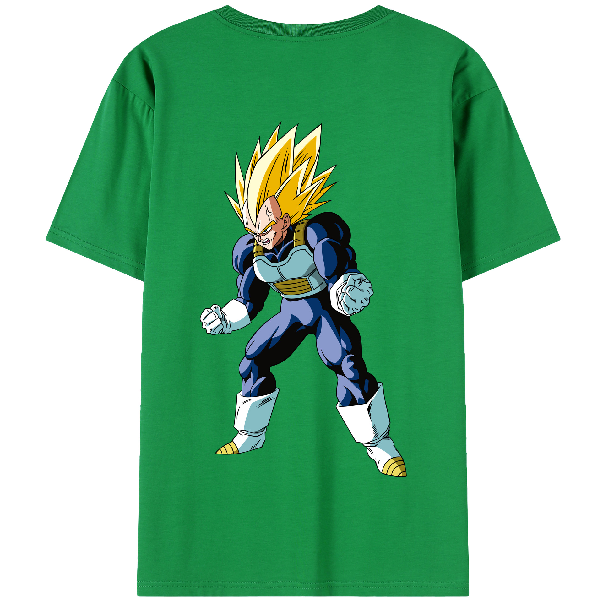 （画像用） ドラゴンボール ベジータ四世（Bejīta Yonsei）DRAGON BALL Vegeta IV 綿100％半袖Tシャツ（背面プリント）