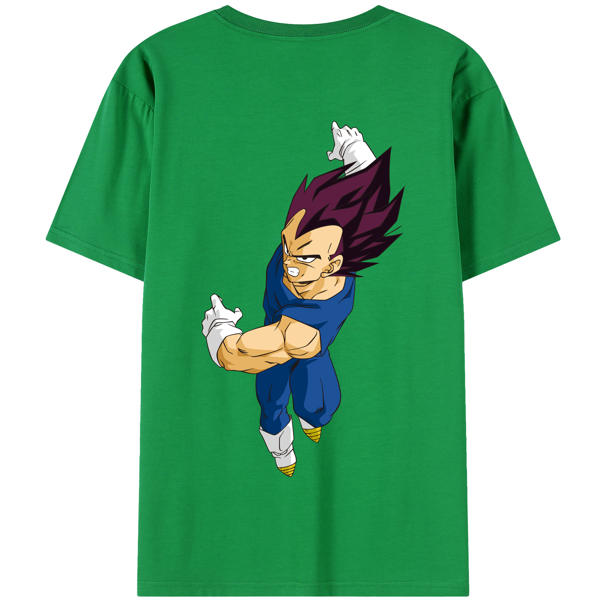 （画像用） ドラゴンボール ベジータ四世（Bejīta Yonsei）DRAGON BALL Vegeta IV 綿100％半袖Tシャツ（背面プリント）