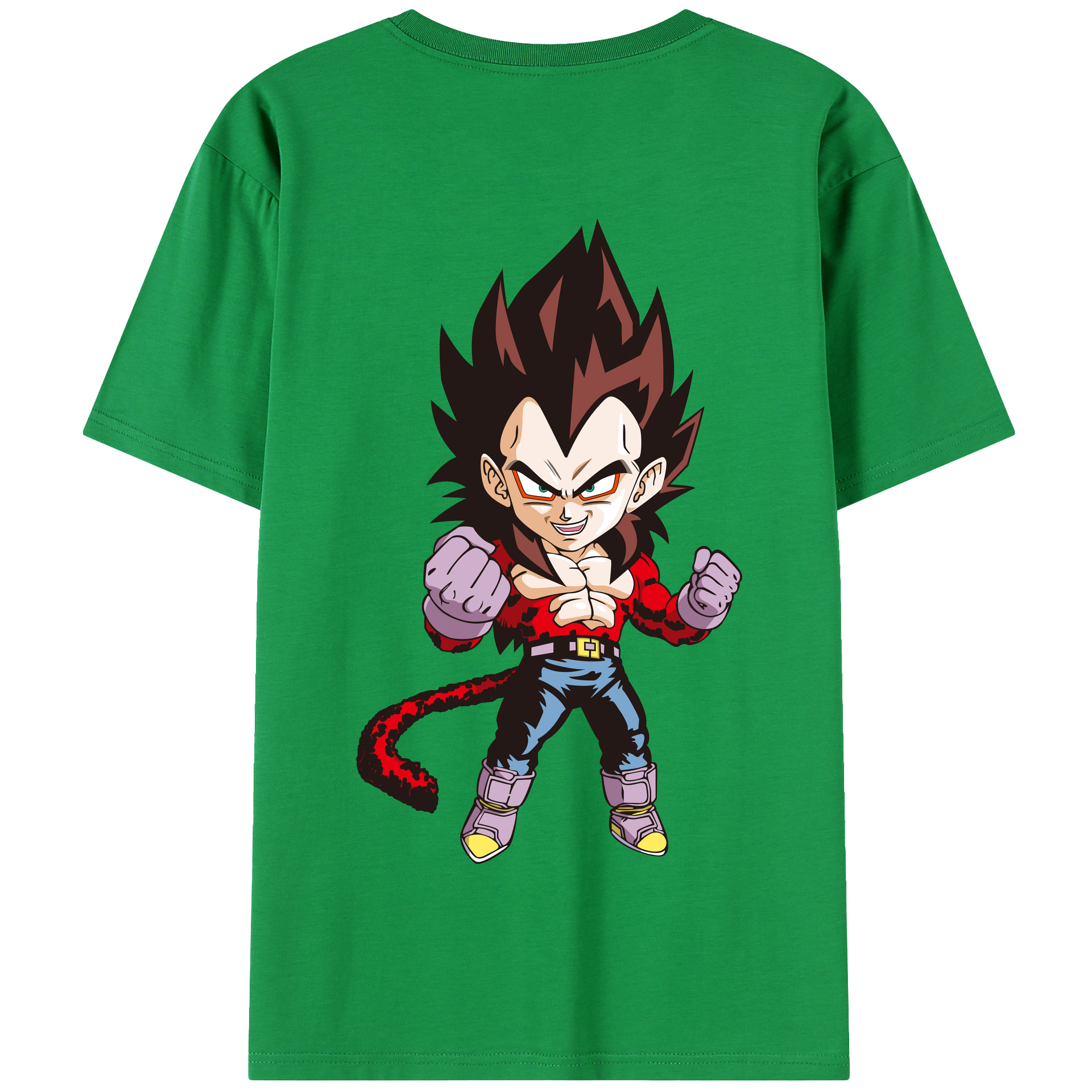 （画像用） ドラゴンボール ベジータ四世（Bejīta Yonsei）DRAGON BALL Vegeta IV 綿100％半袖Tシャツ（背面プリント）