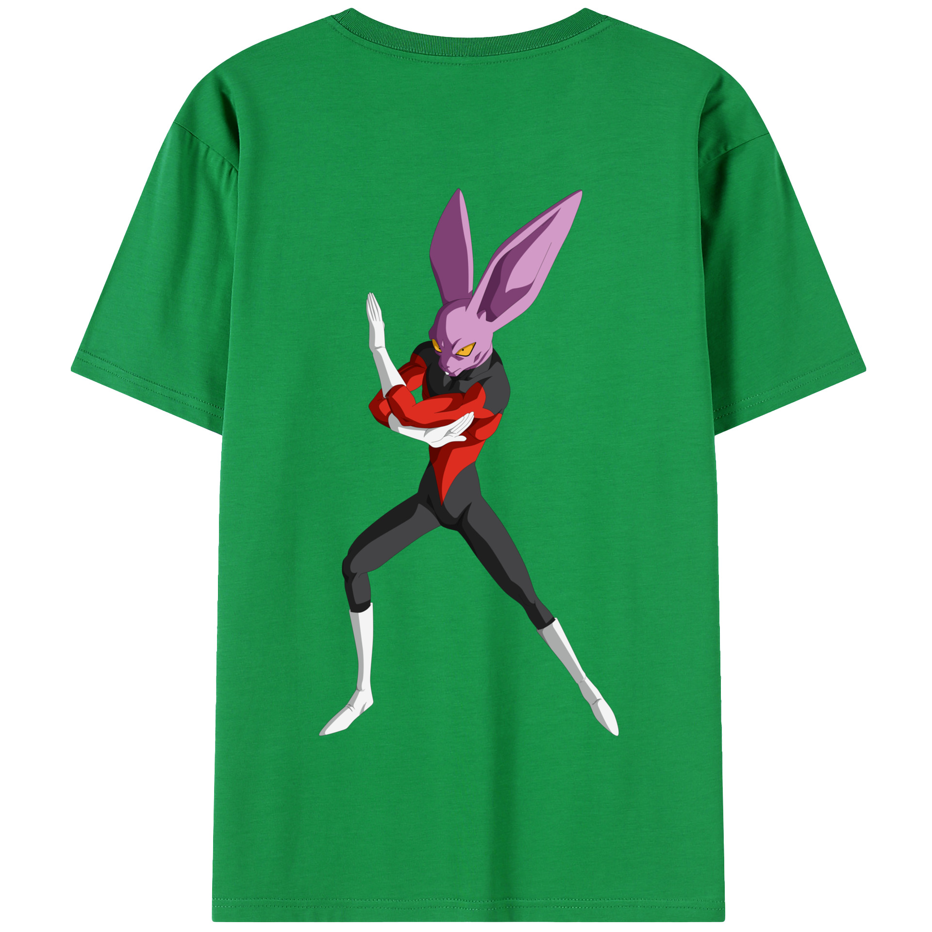 （画像用） ドラゴンボール ビルス 破壊神ビルス DRAGON BALL Beerus Birusu 綿100％半袖Tシャツ（背面プリント）