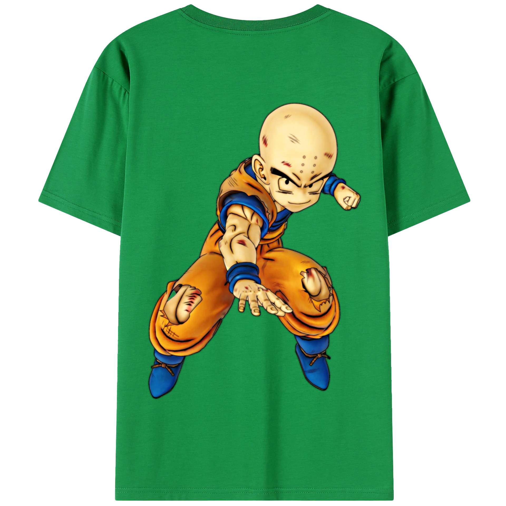 （画像用） ドラゴンボール クリリン DRAGON BALL krillin 綿100％半袖Tシャツ（背面プリント）