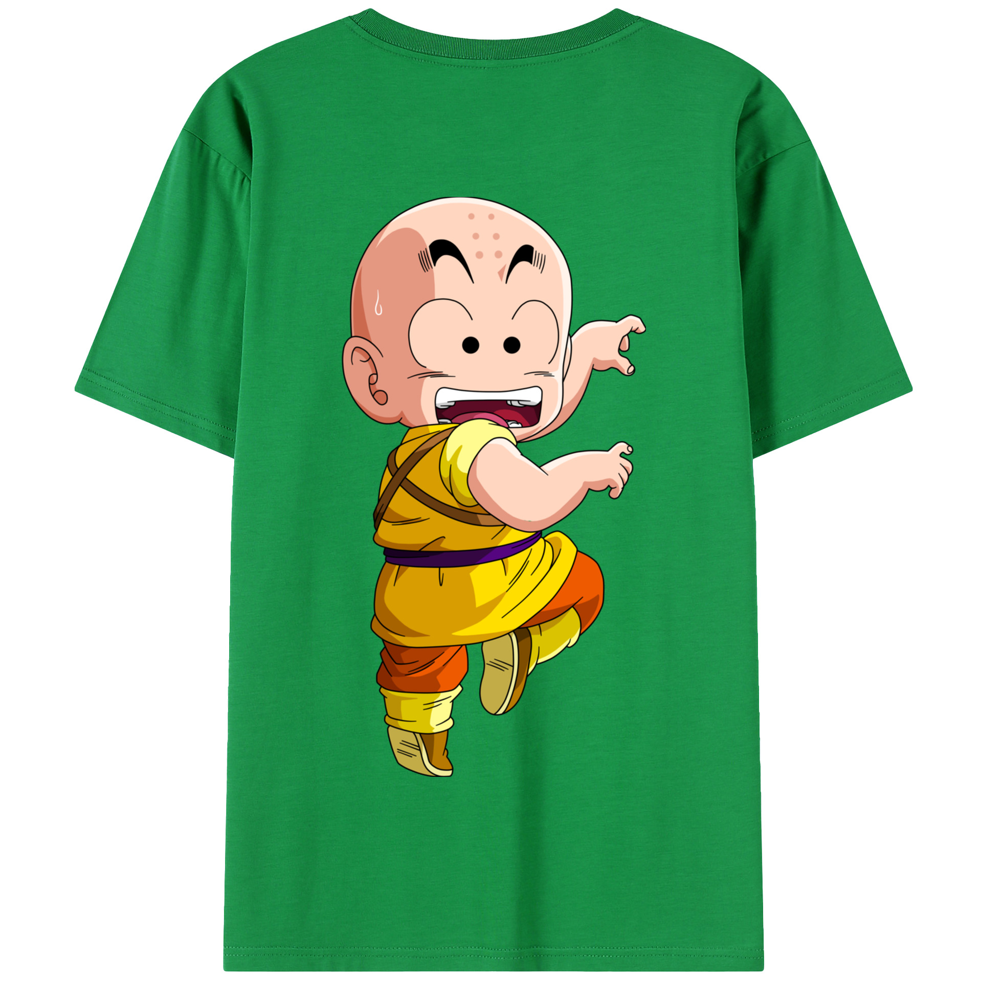 （画像用） ドラゴンボール クリリン DRAGON BALL krillin 綿100％半袖Tシャツ（背面プリント）