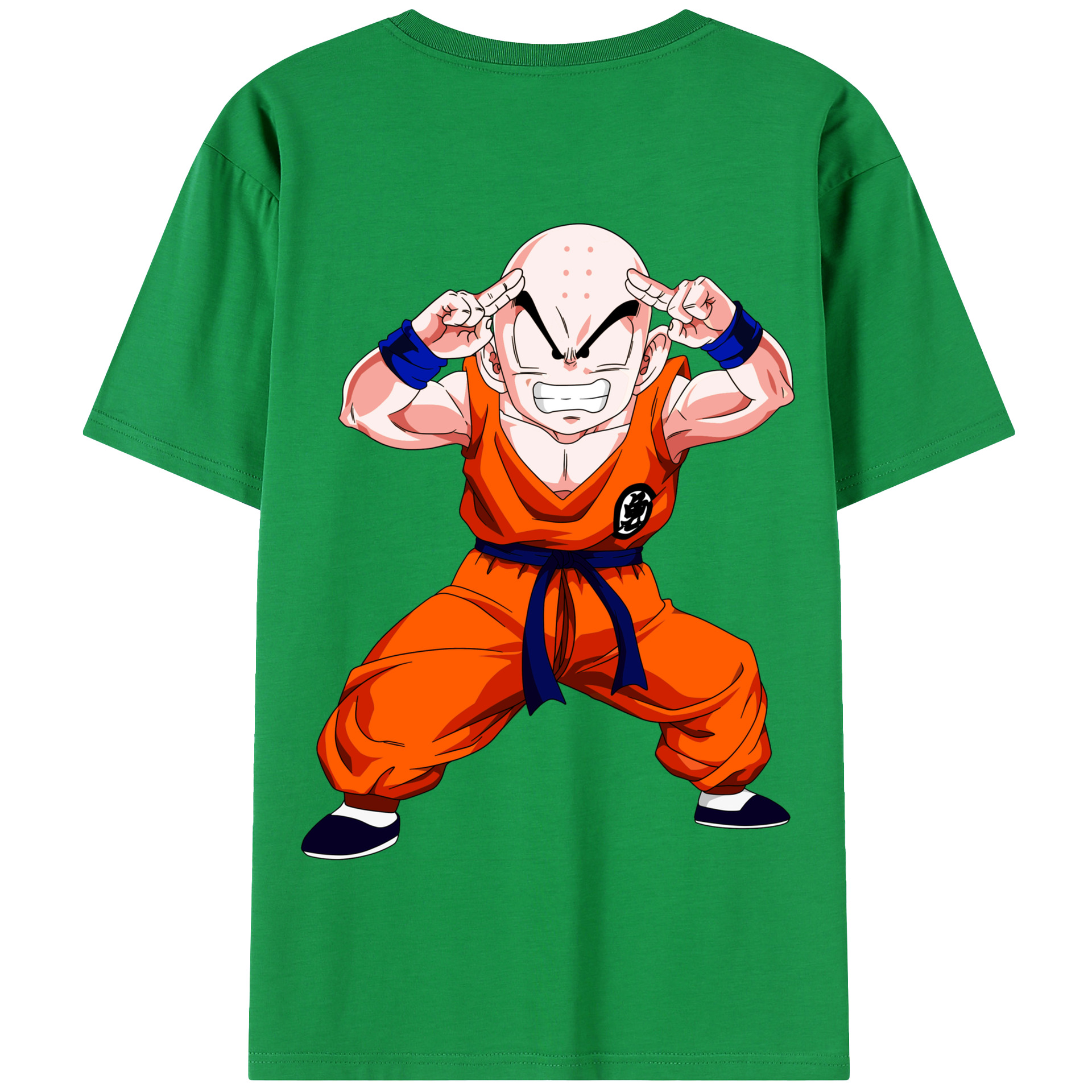 （画像用） ドラゴンボール クリリン DRAGON BALL krillin 綿100％半袖Tシャツ（背面プリント）