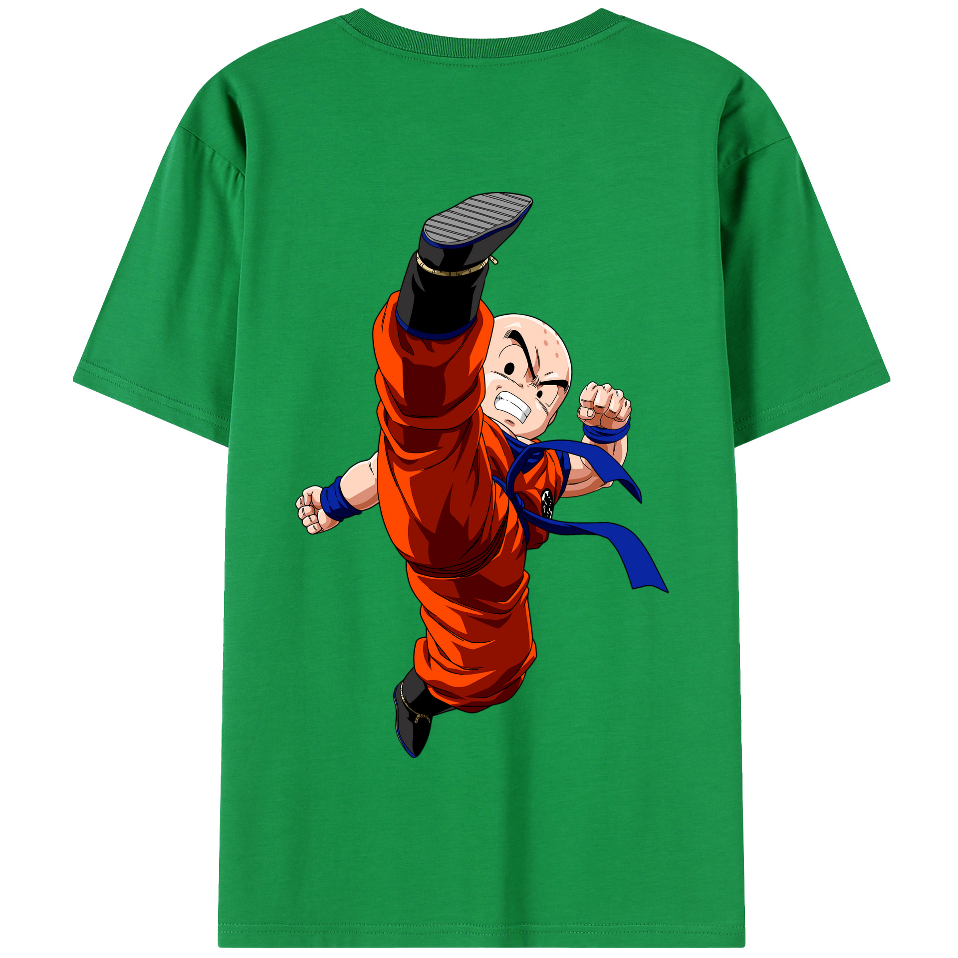 （画像用） ドラゴンボール クリリン DRAGON BALL krillin 綿100％半袖Tシャツ（背面プリント）