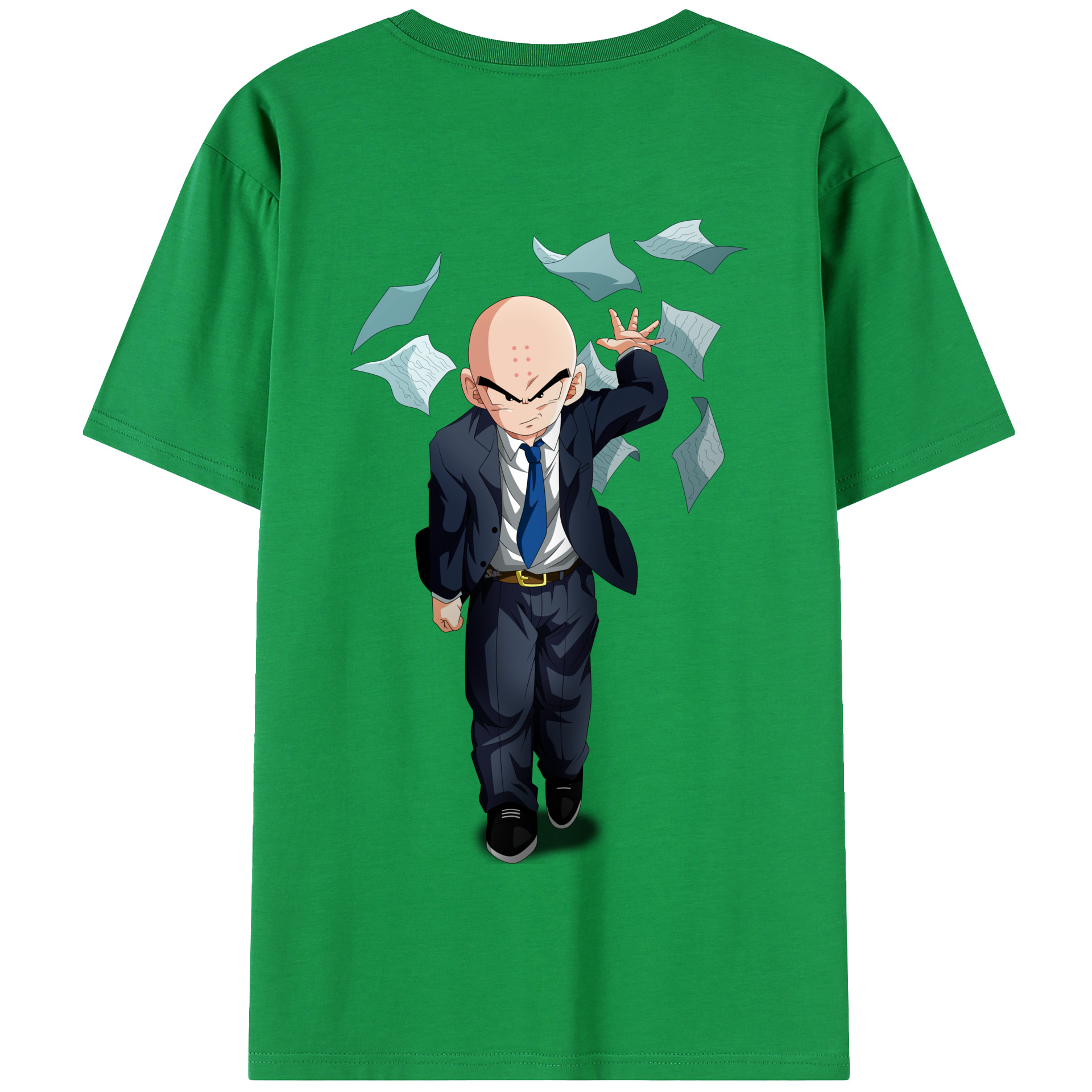 （画像用） ドラゴンボール クリリン DRAGON BALL krillin 綿100％半袖Tシャツ（背面プリント）