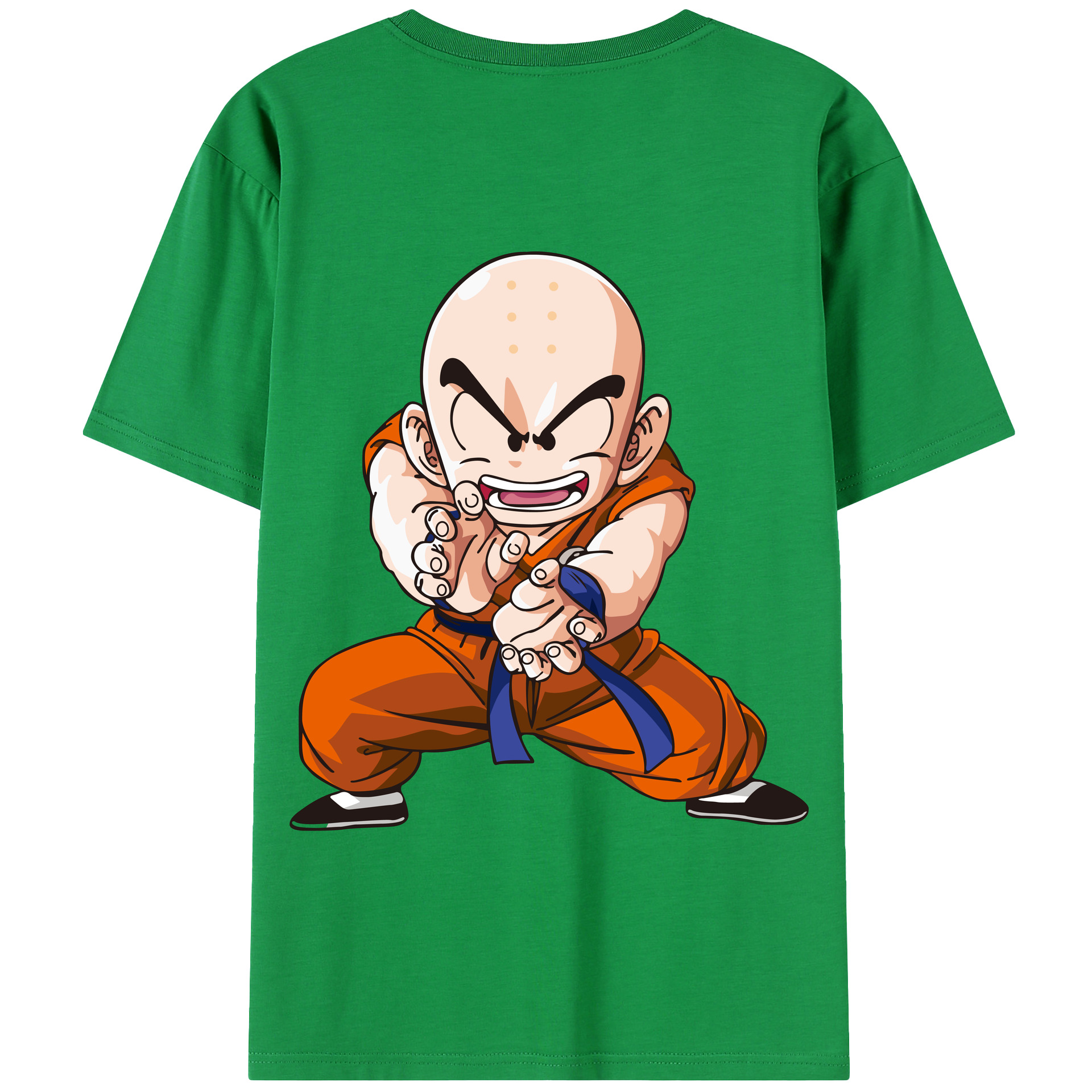 （画像用） ドラゴンボール クリリン DRAGON BALL krillin 綿100％半袖Tシャツ（背面プリント）