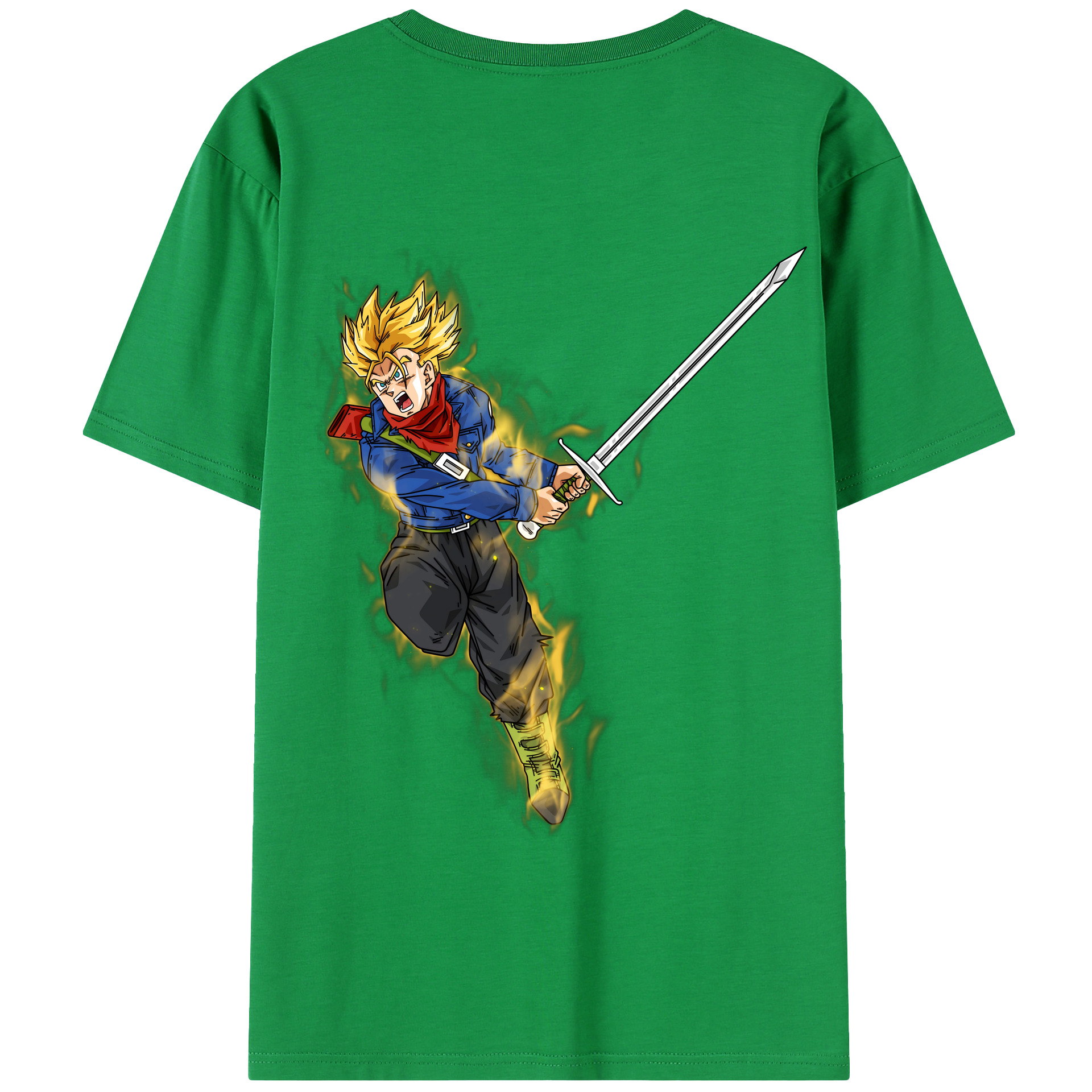 （画像用） ドラゴンボール トランクス（Torankusu）DRAGON BALL Trunks 綿100％半袖Tシャツ（背面プリント）