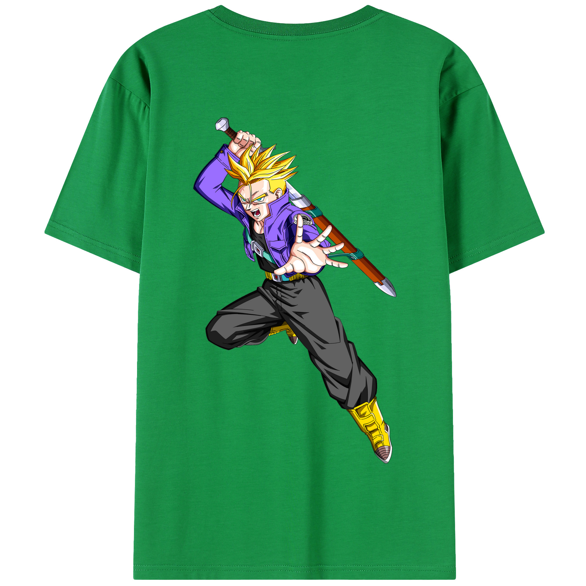 （画像用） ドラゴンボール トランクス（Torankusu）DRAGON BALL Trunks 綿100％半袖Tシャツ（背面プリント）