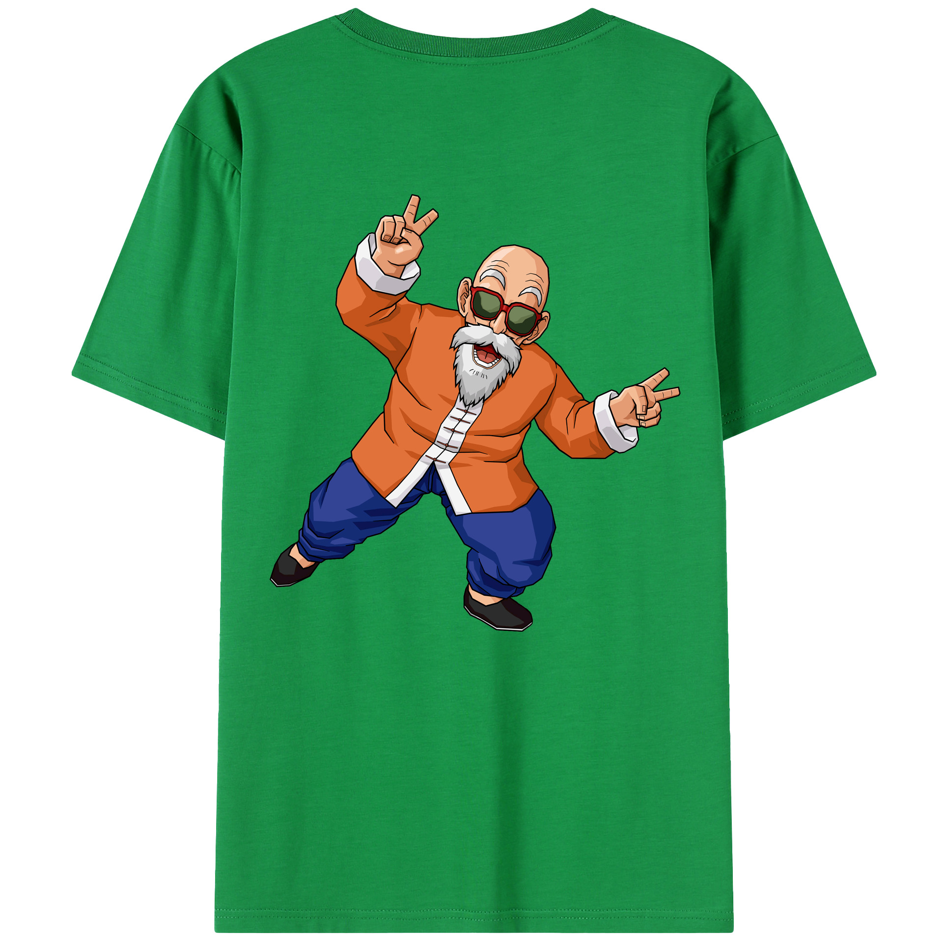 （画像用） ドラゴンボール 亀仙人（かめせんにん） DRAGON BALL Master Roshi Kame Sennin 綿100％半袖Tシャツ（背面プリント）