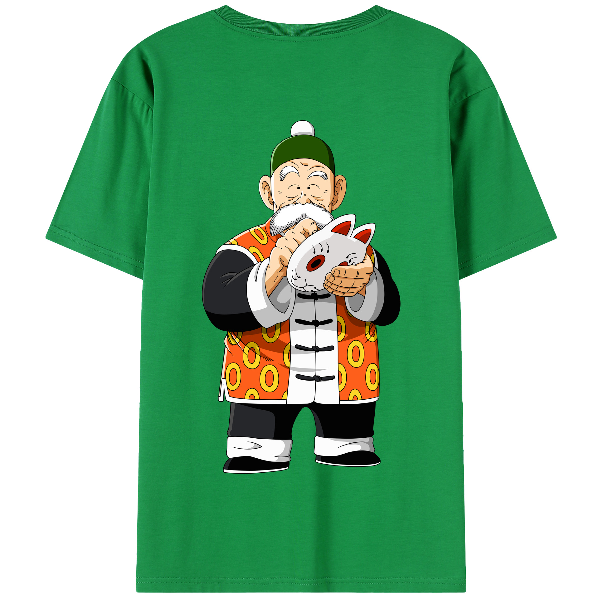 （画像用） ドラゴンボール 亀仙人（かめせんにん） DRAGON BALL Master Roshi Kame Sennin 綿100％半袖Tシャツ（背面プリント）