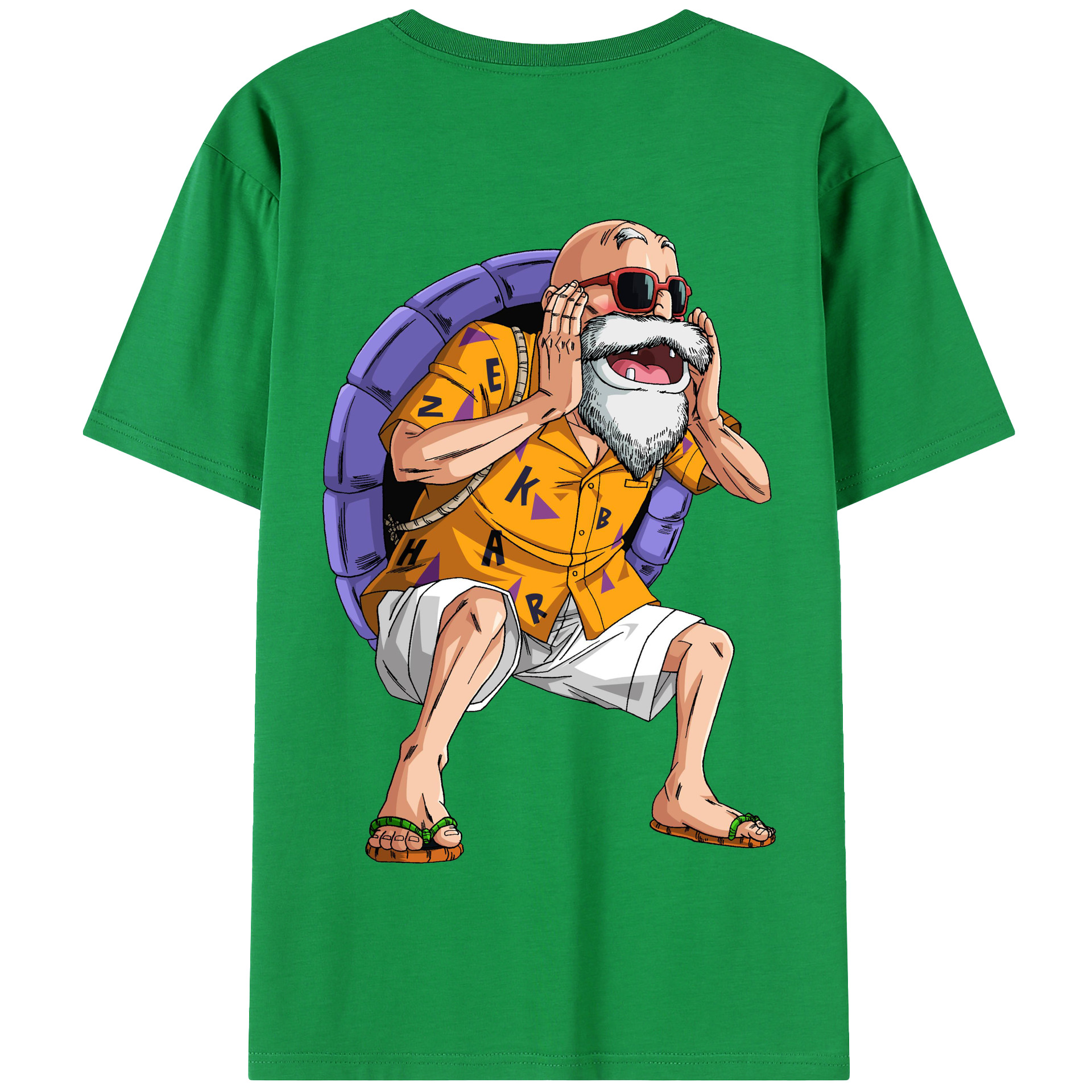 （画像用） ドラゴンボール 亀仙人（かめせんにん） DRAGON BALL Master Roshi Kame Sennin 綿100％半袖Tシャツ（背面プリント）