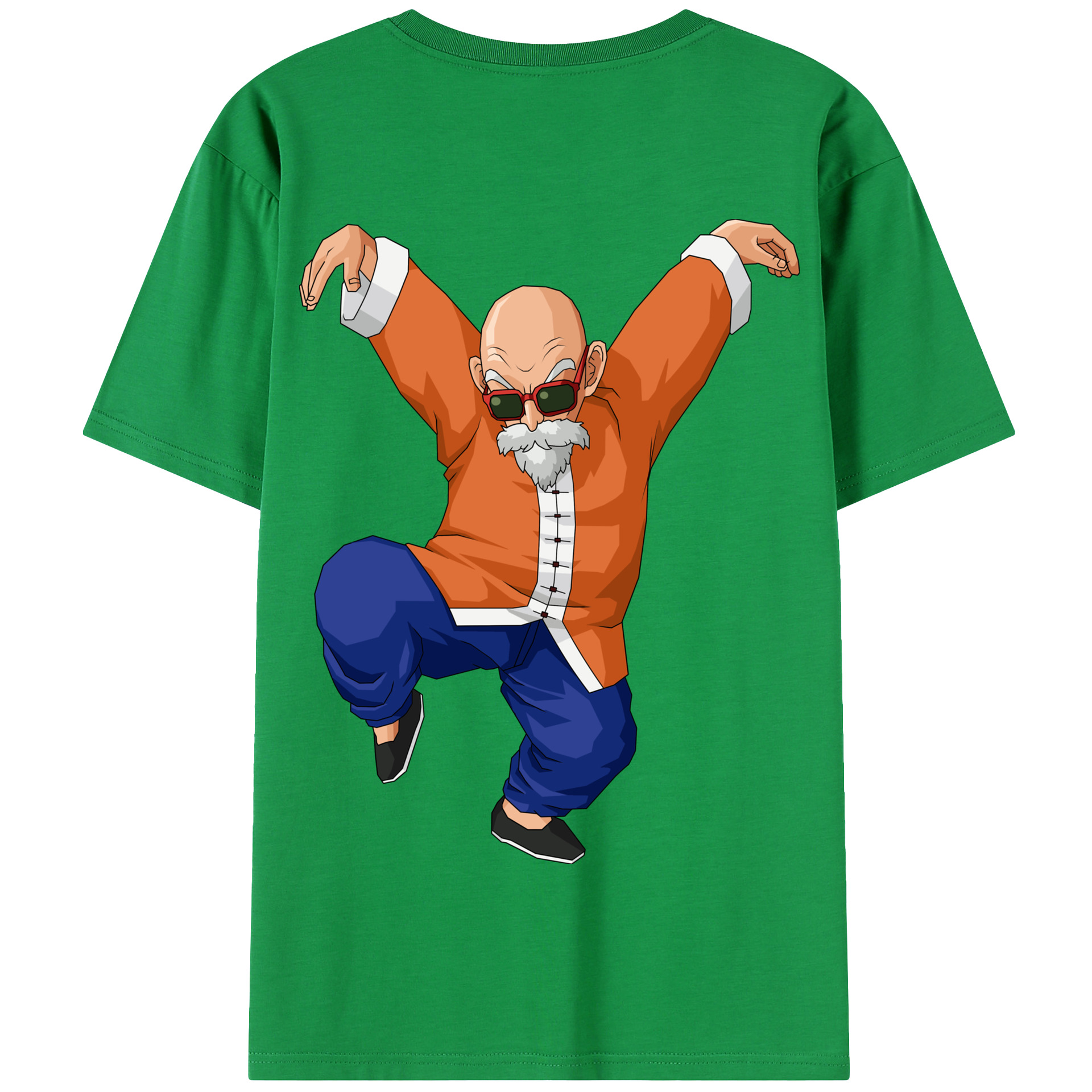 （画像用） ドラゴンボール 亀仙人（かめせんにん） DRAGON BALL Master Roshi Kame Sennin 綿100％半袖Tシャツ（背面プリント）