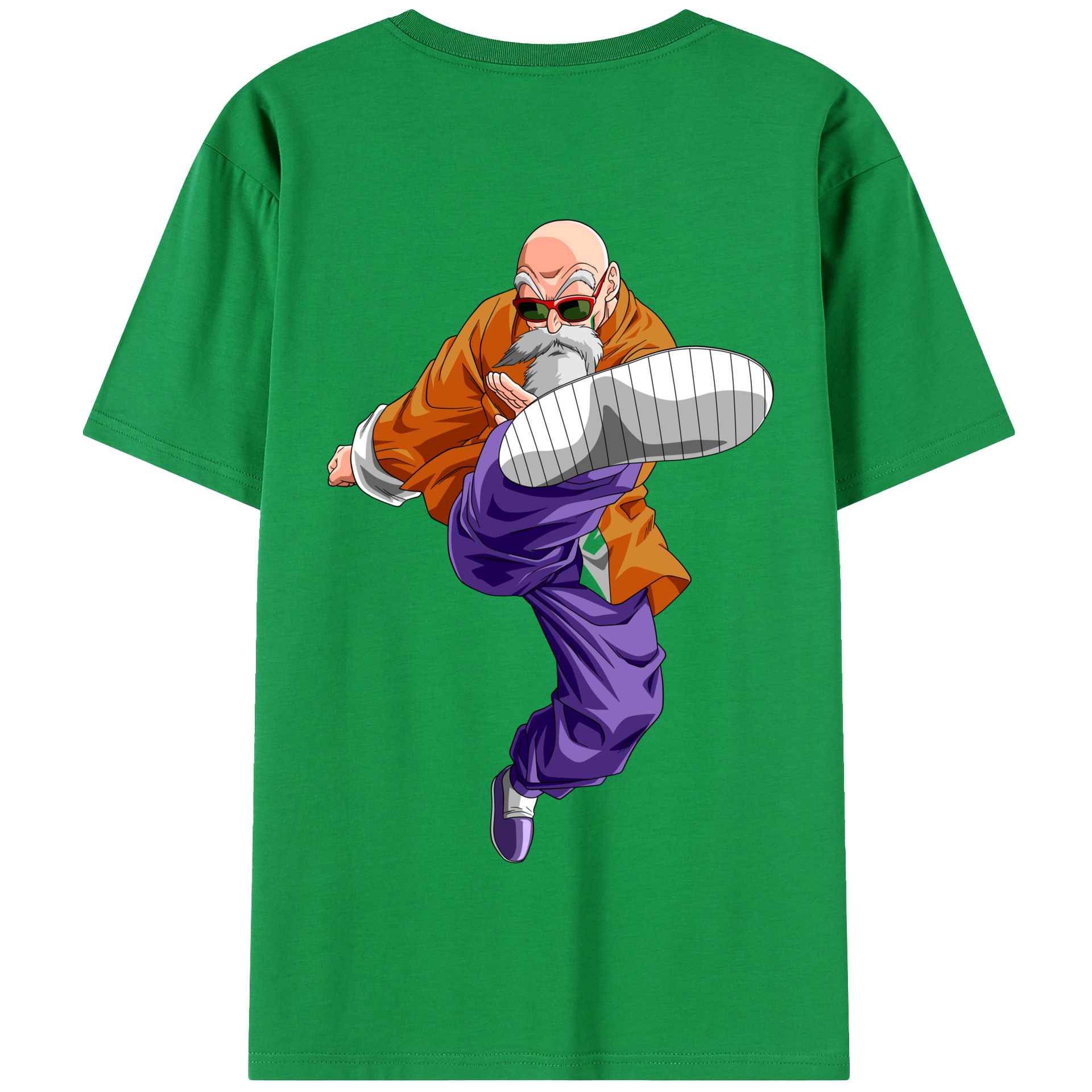 （画像用） ドラゴンボール 亀仙人（かめせんにん） DRAGON BALL Master Roshi Kame Sennin 綿100％半袖Tシャツ（背面プリント）