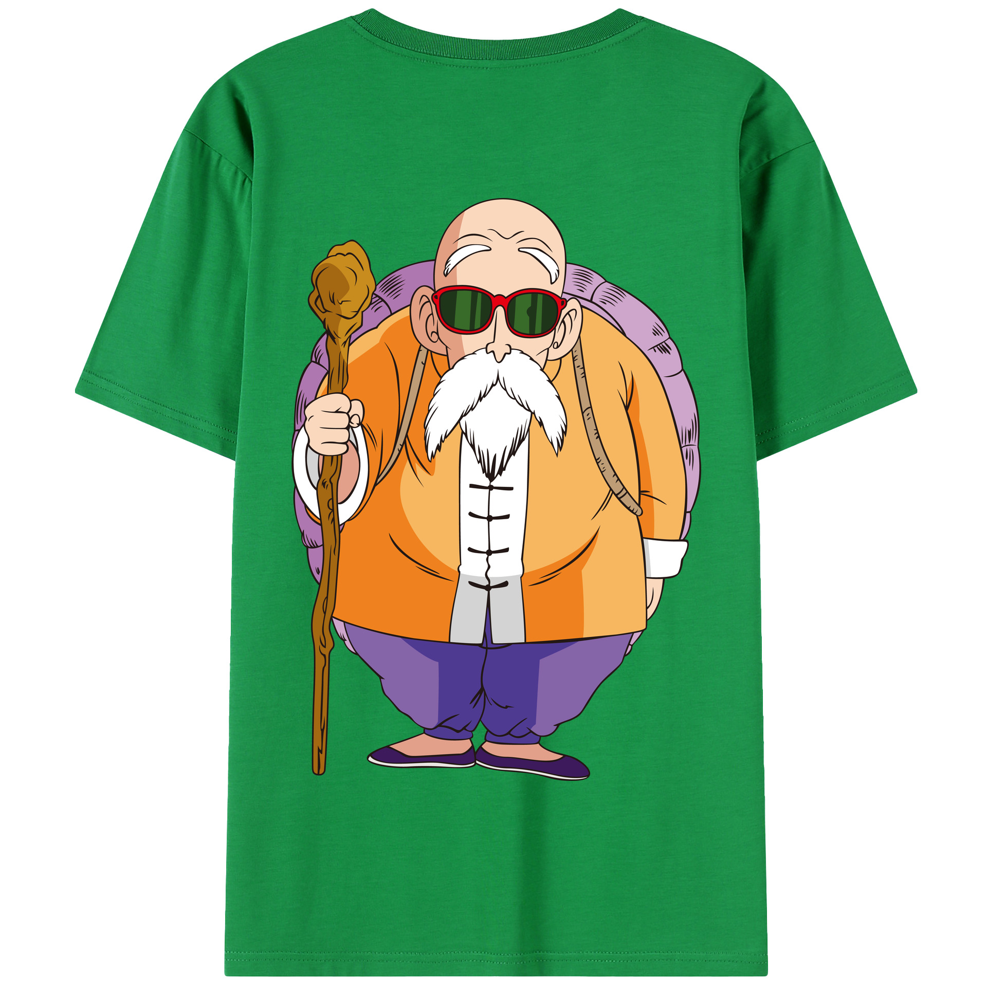 （画像用） ドラゴンボール 亀仙人（かめせんにん） DRAGON BALL Master Roshi Kame Sennin 綿100％半袖Tシャツ（背面プリント）