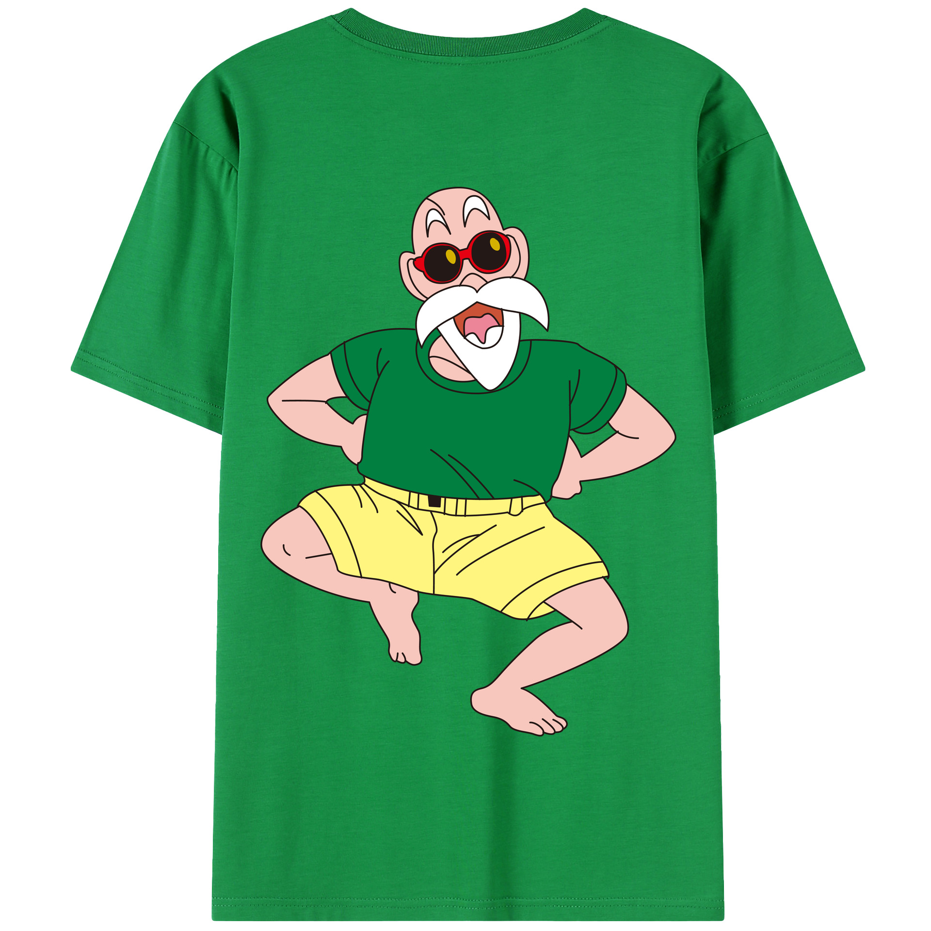 （画像用） ドラゴンボール 亀仙人（かめせんにん） DRAGON BALL Master Roshi Kame Sennin 綿100％半袖Tシャツ（背面プリント）