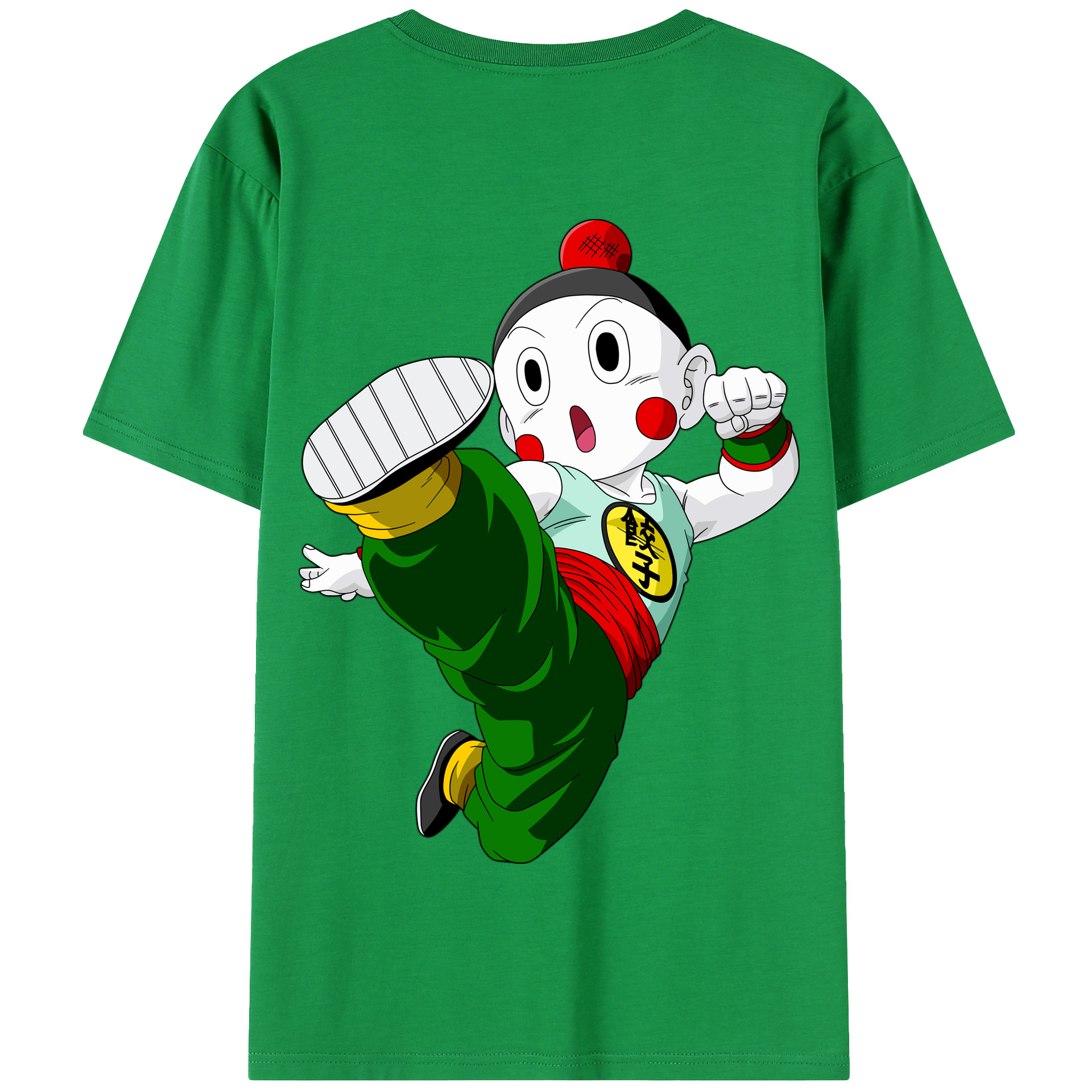 （画像用） ドラゴンボール 餃子（チャオズ）DRAGON BALL Chaoz 綿100％半袖Tシャツ（背面プリント）