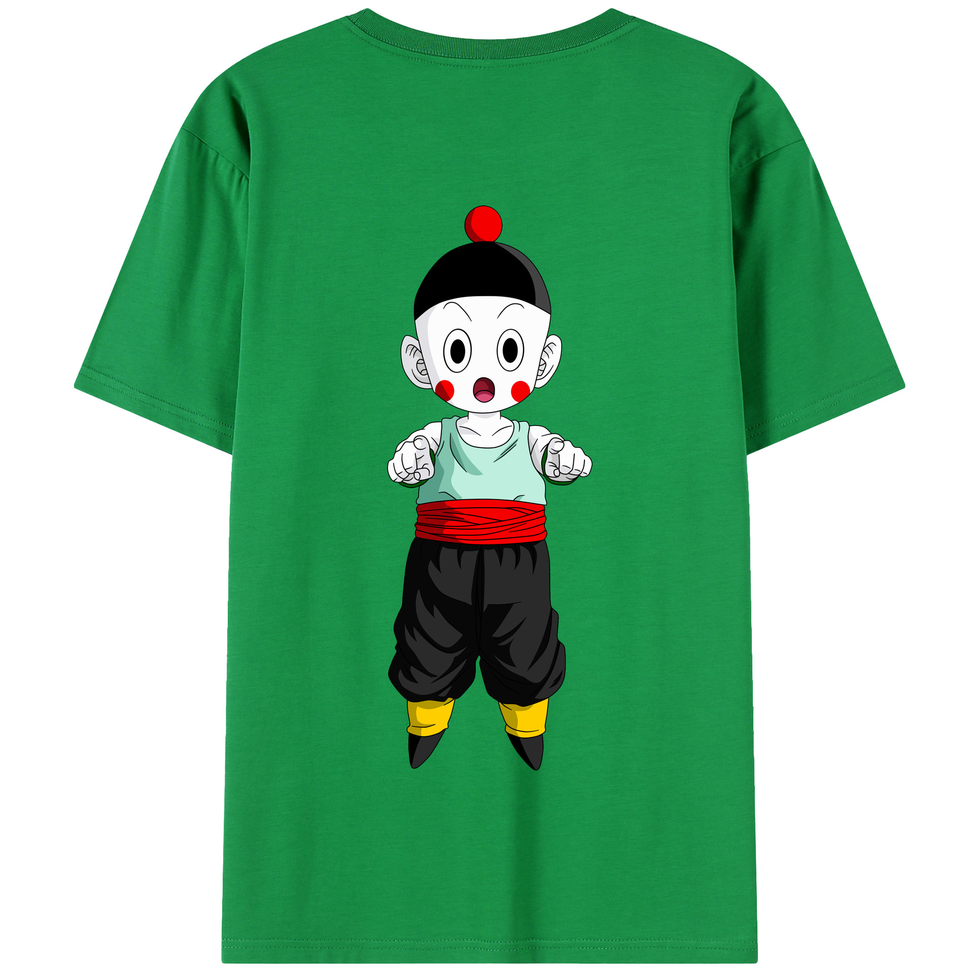 （画像用） ドラゴンボール 餃子（チャオズ）DRAGON BALL Chaoz 綿100％半袖Tシャツ（背面プリント）