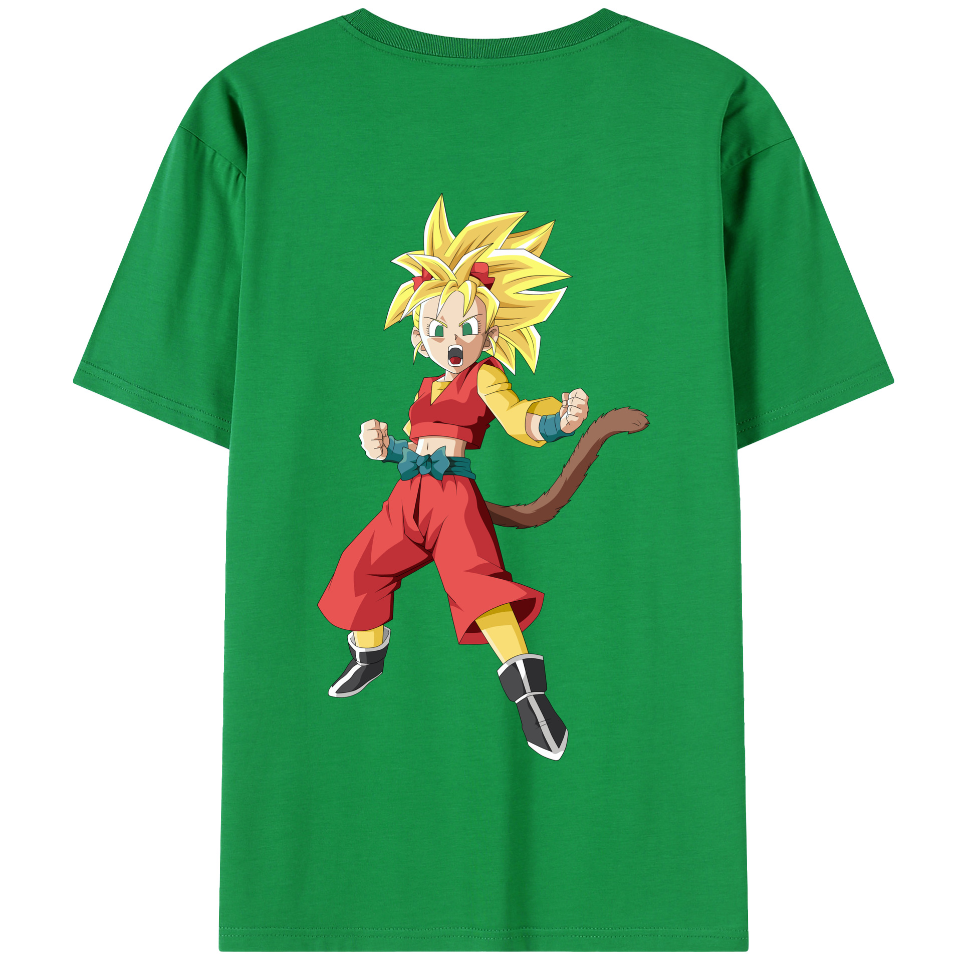 （画像用） ドラゴンボール カリフラ DRAGON BALL Caulifla 綿100％半袖Tシャツ（背面プリント）