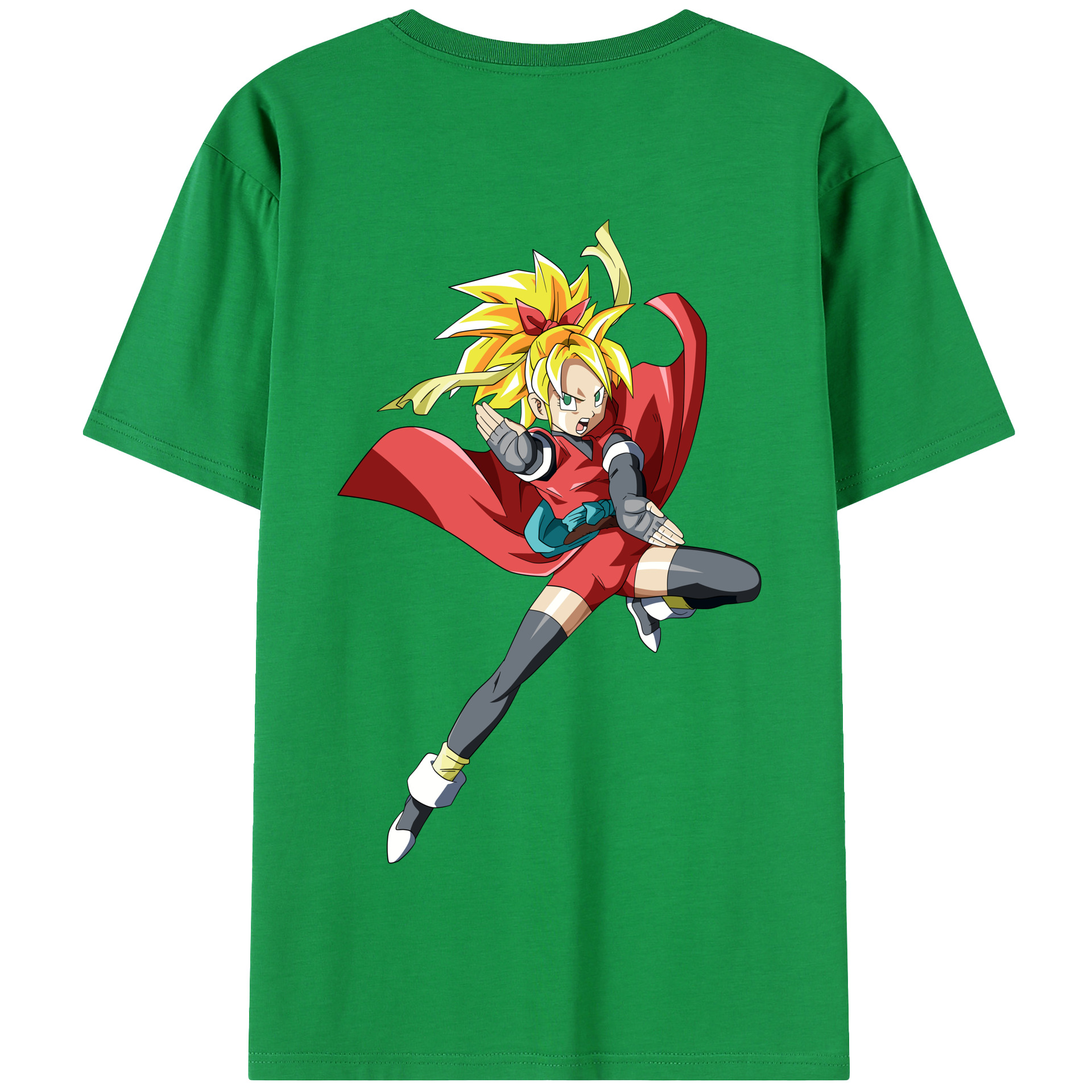 （画像用） ドラゴンボール カリフラ DRAGON BALL Caulifla 綿100％半袖Tシャツ（背面プリント）