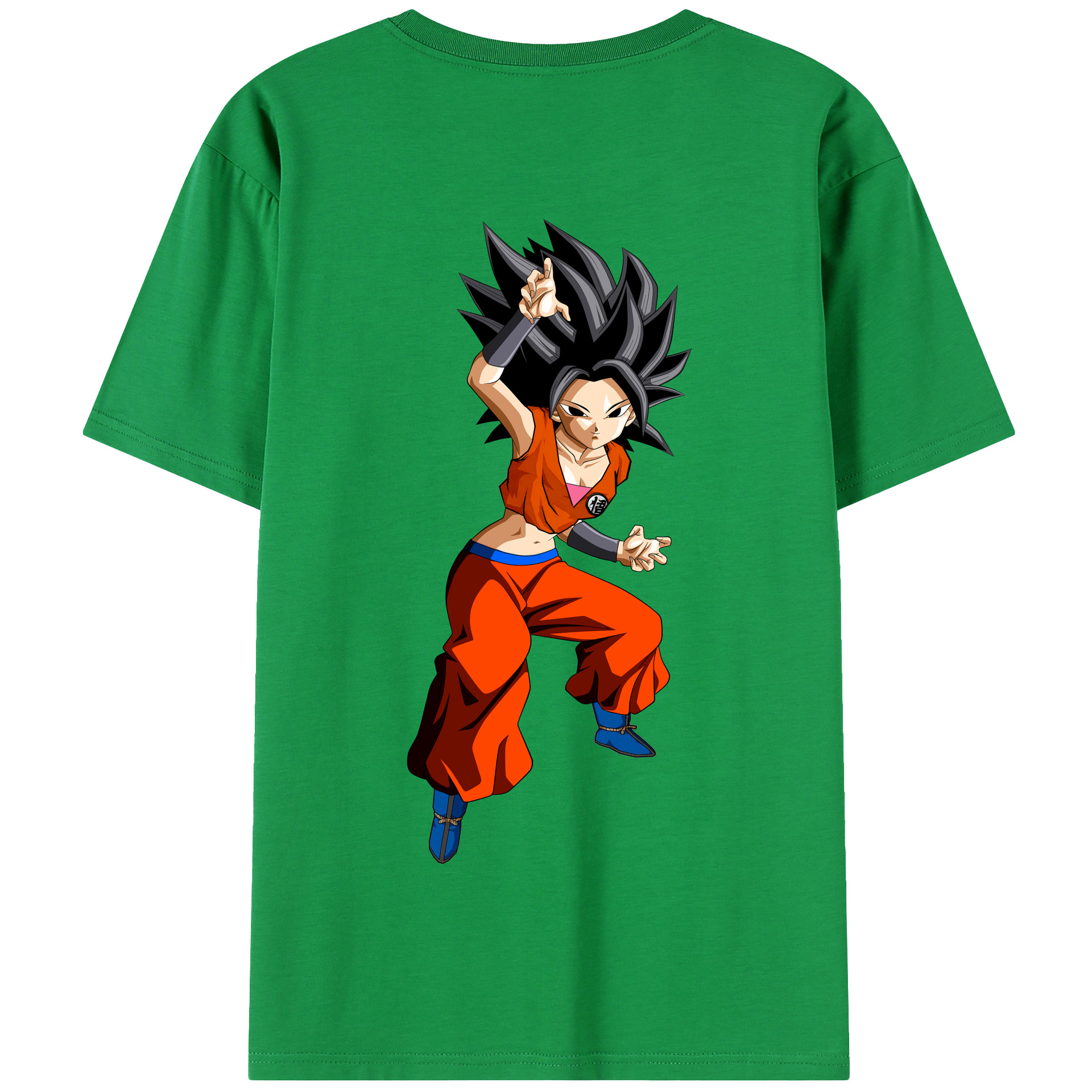 （画像用） ドラゴンボール カリフラ DRAGON BALL Caulifla 綿100％半袖Tシャツ（背面プリント）