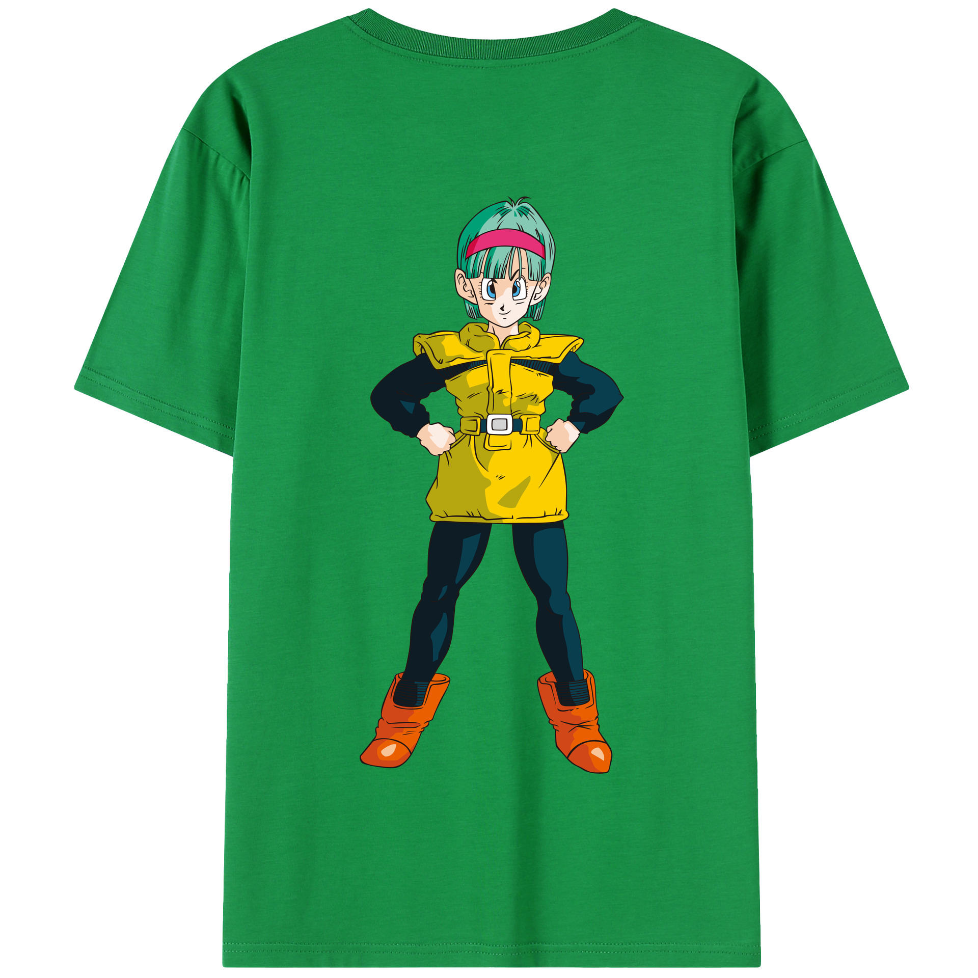 （画像用） ドラゴンボール ブルマ DRAGON BALL Bulma 綿100％半袖Tシャツ（背面プリント）