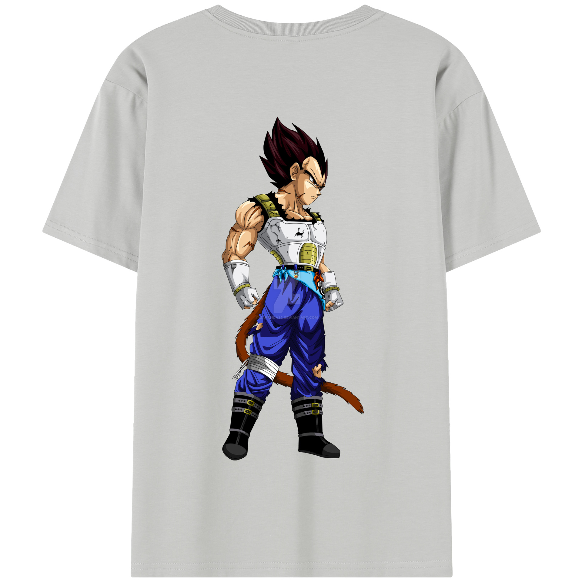 （画像用） ドラゴンボール ベジータ四世（Bejīta Yonsei）DRAGON BALL Vegeta IV 綿100％半袖Tシャツ（背面プリント）