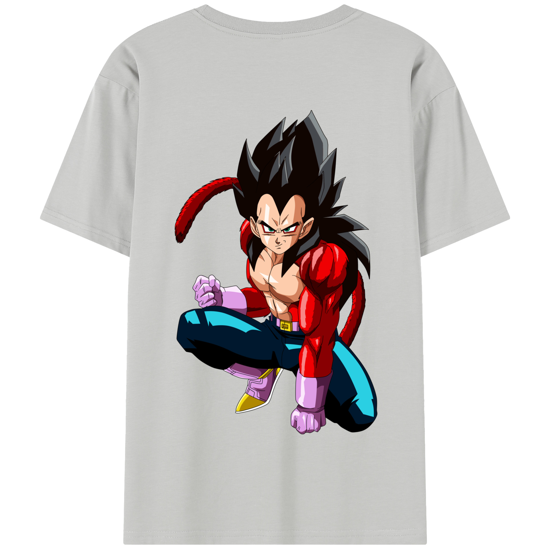 （画像用） ドラゴンボール ベジータ四世（Bejīta Yonsei）DRAGON BALL Vegeta IV 綿100％半袖Tシャツ（背面プリント）