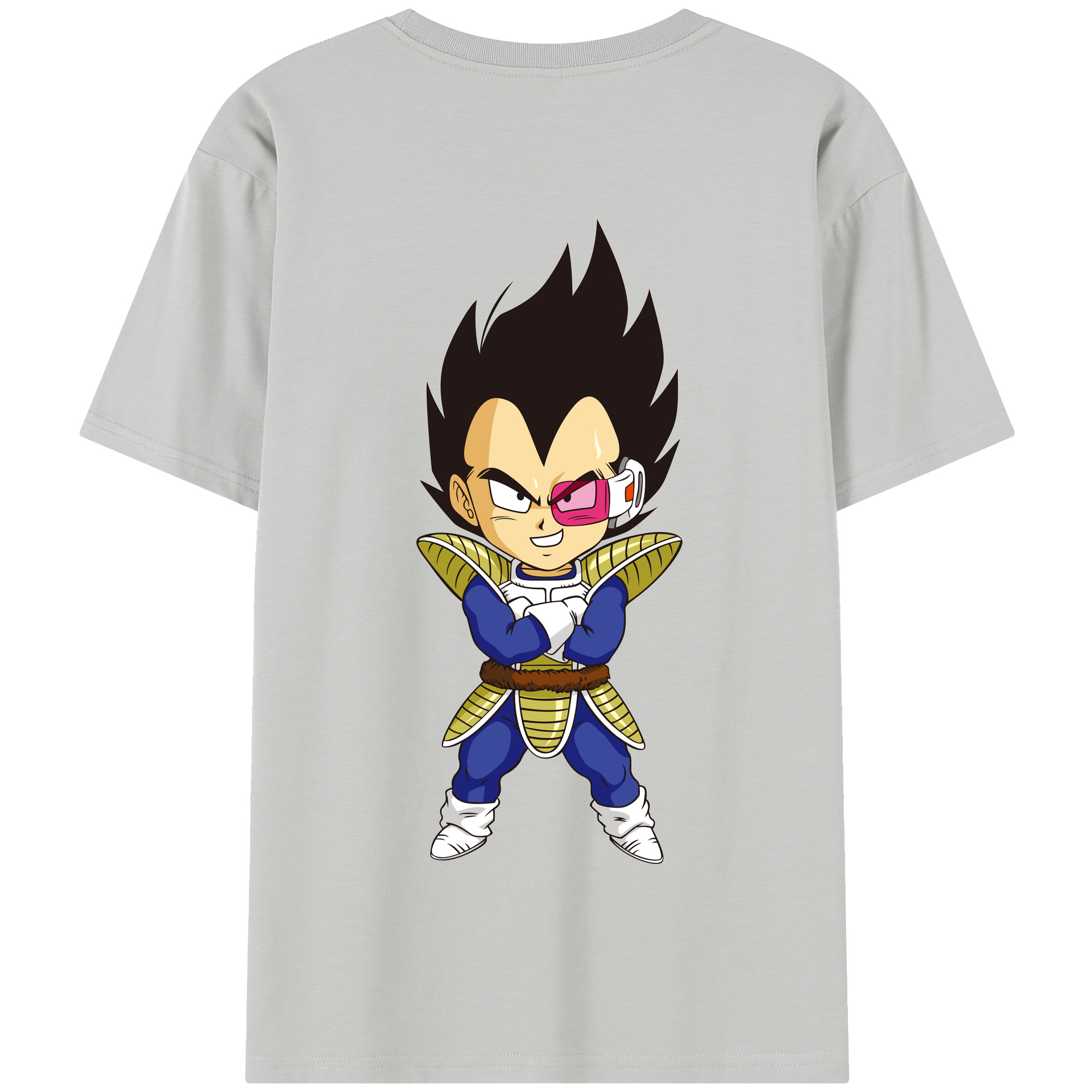（画像用） ドラゴンボール ベジータ四世（Bejīta Yonsei）DRAGON BALL Vegeta IV 綿100％半袖Tシャツ（背面プリント）