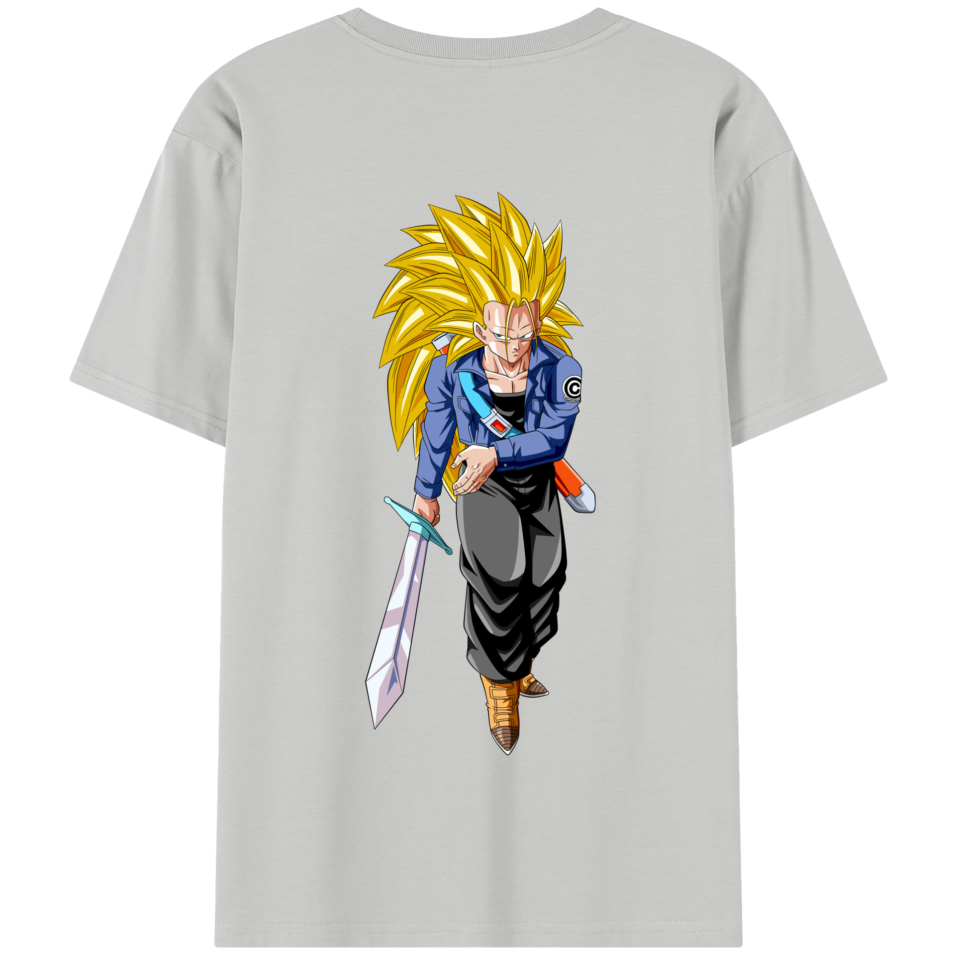 （画像用） ドラゴンボール トランクス（Torankusu）DRAGON BALL Trunks 綿100％半袖Tシャツ（背面プリント）