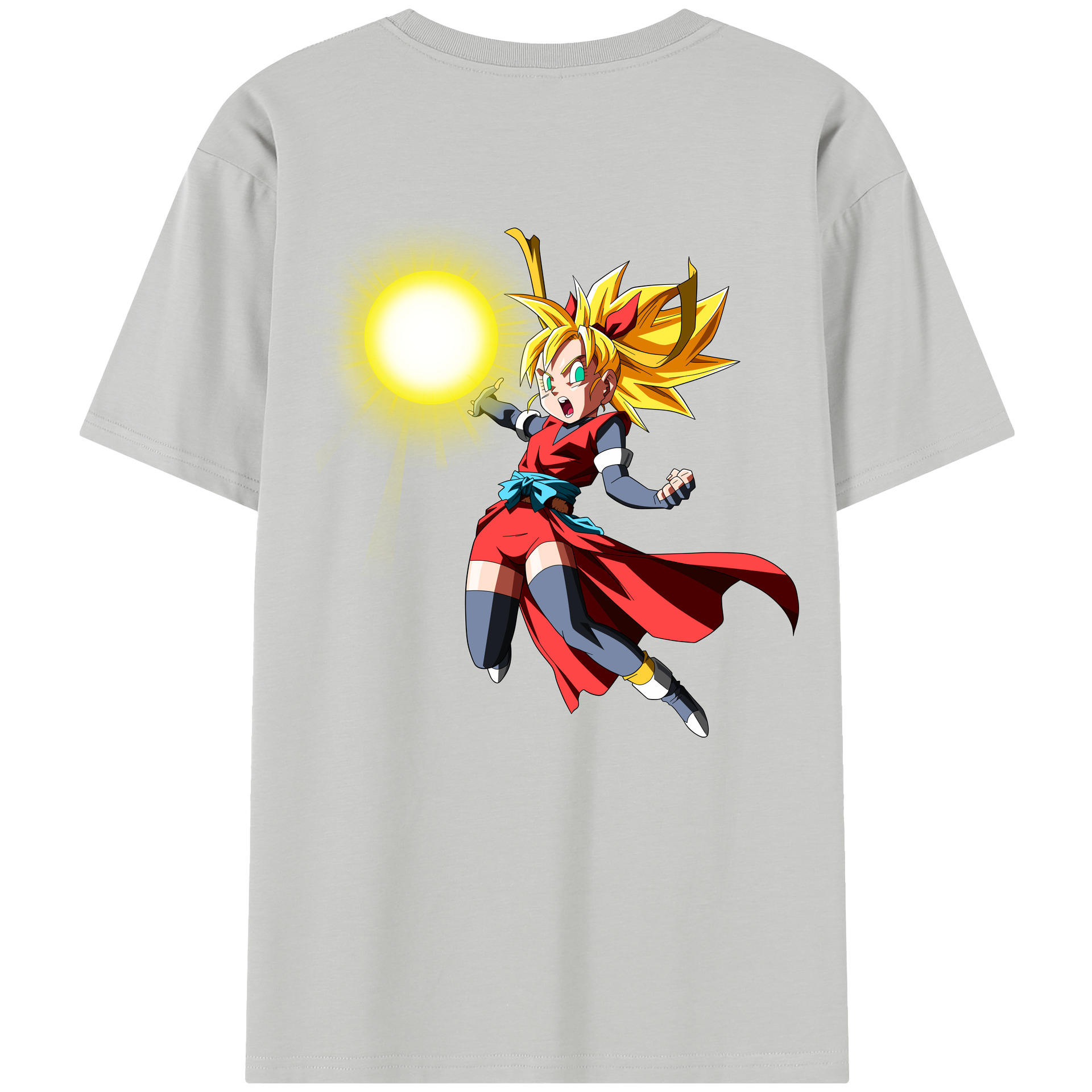 （画像用） ドラゴンボール カリフラ DRAGON BALL Caulifla 綿100％半袖Tシャツ（背面プリント）