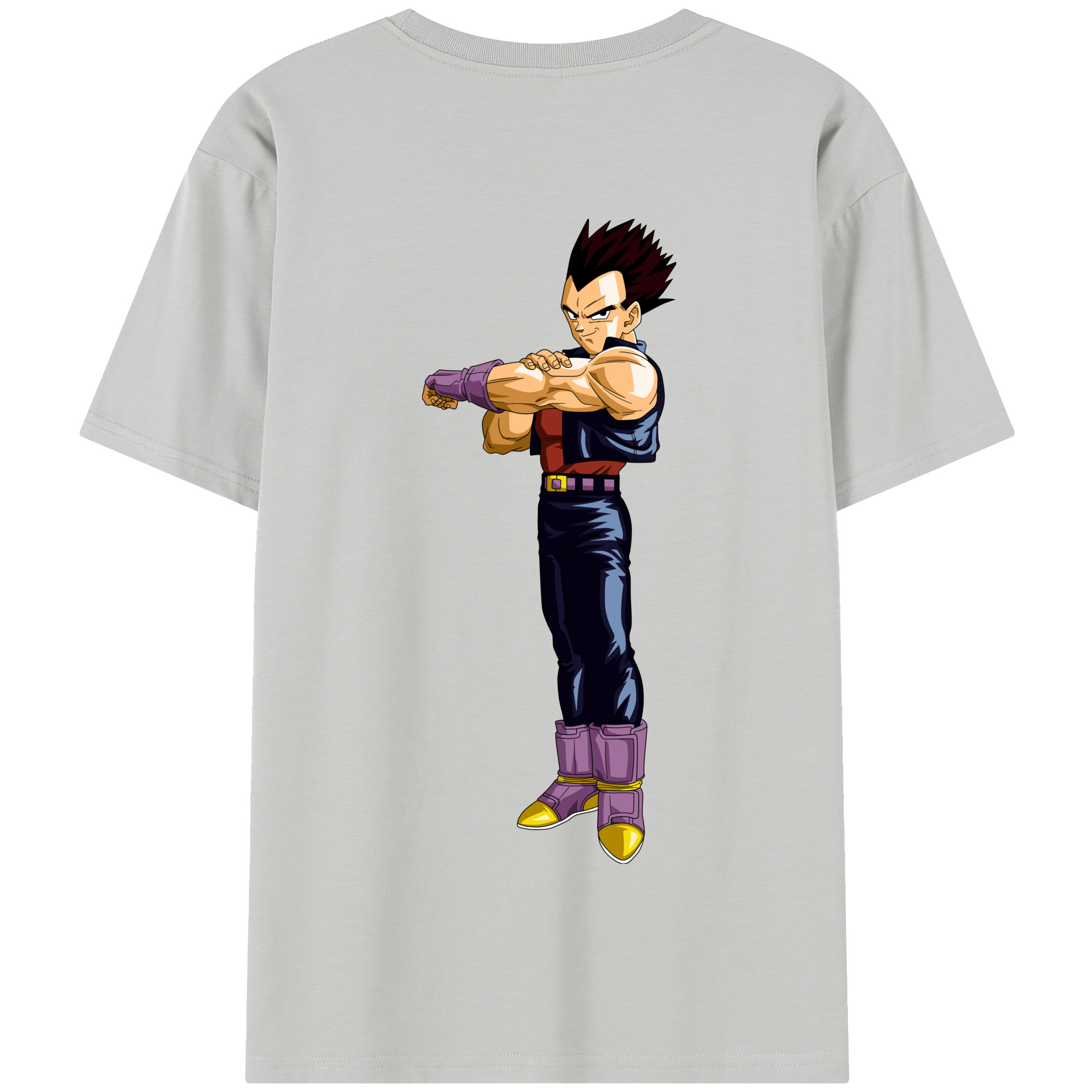 （画像用） ドラゴンボール ベジータ四世（Bejīta Yonsei）DRAGON BALL Vegeta IV 綿100％半袖Tシャツ（背面プリント）