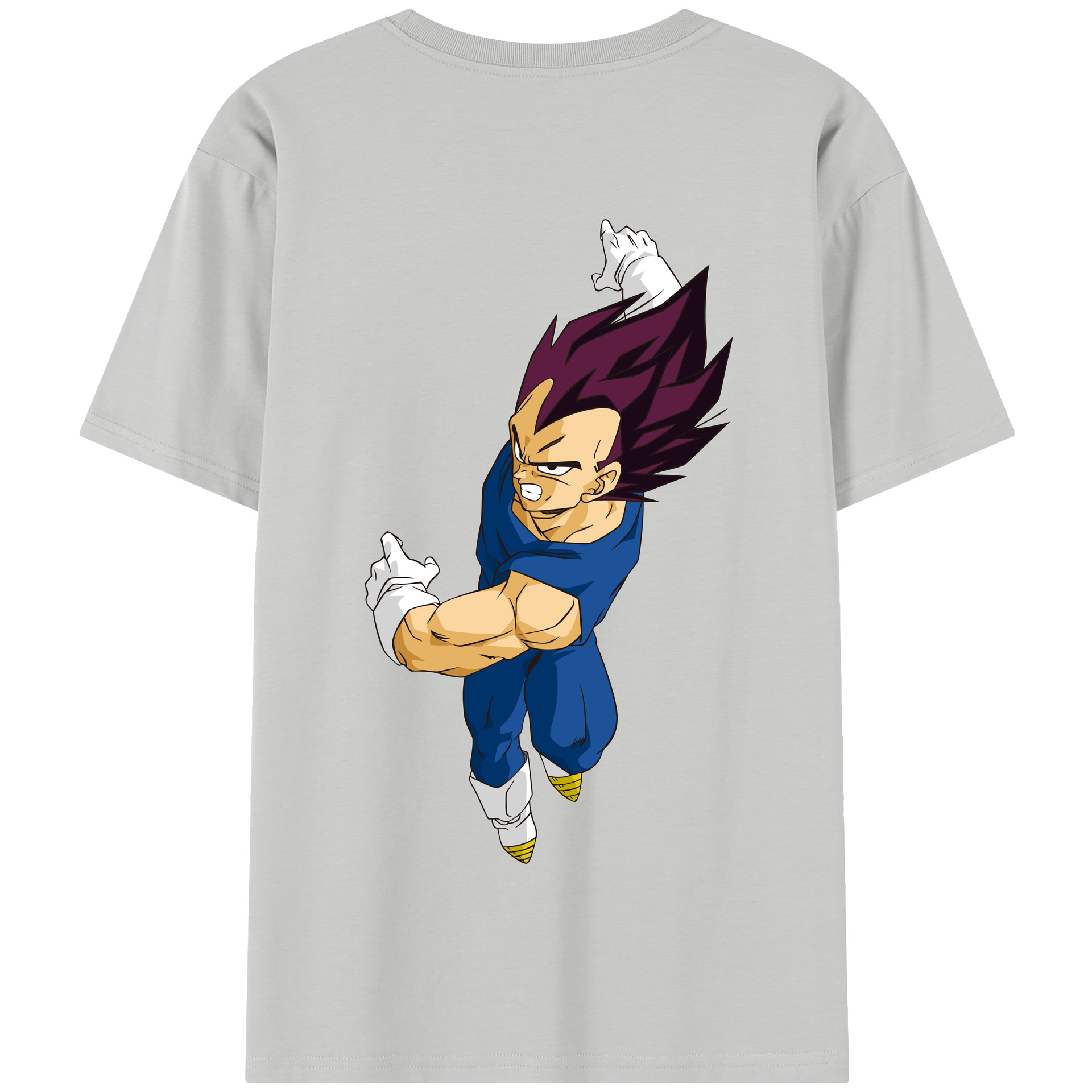 （画像用） ドラゴンボール ベジータ四世（Bejīta Yonsei）DRAGON BALL Vegeta IV 綿100％半袖Tシャツ（背面プリント）