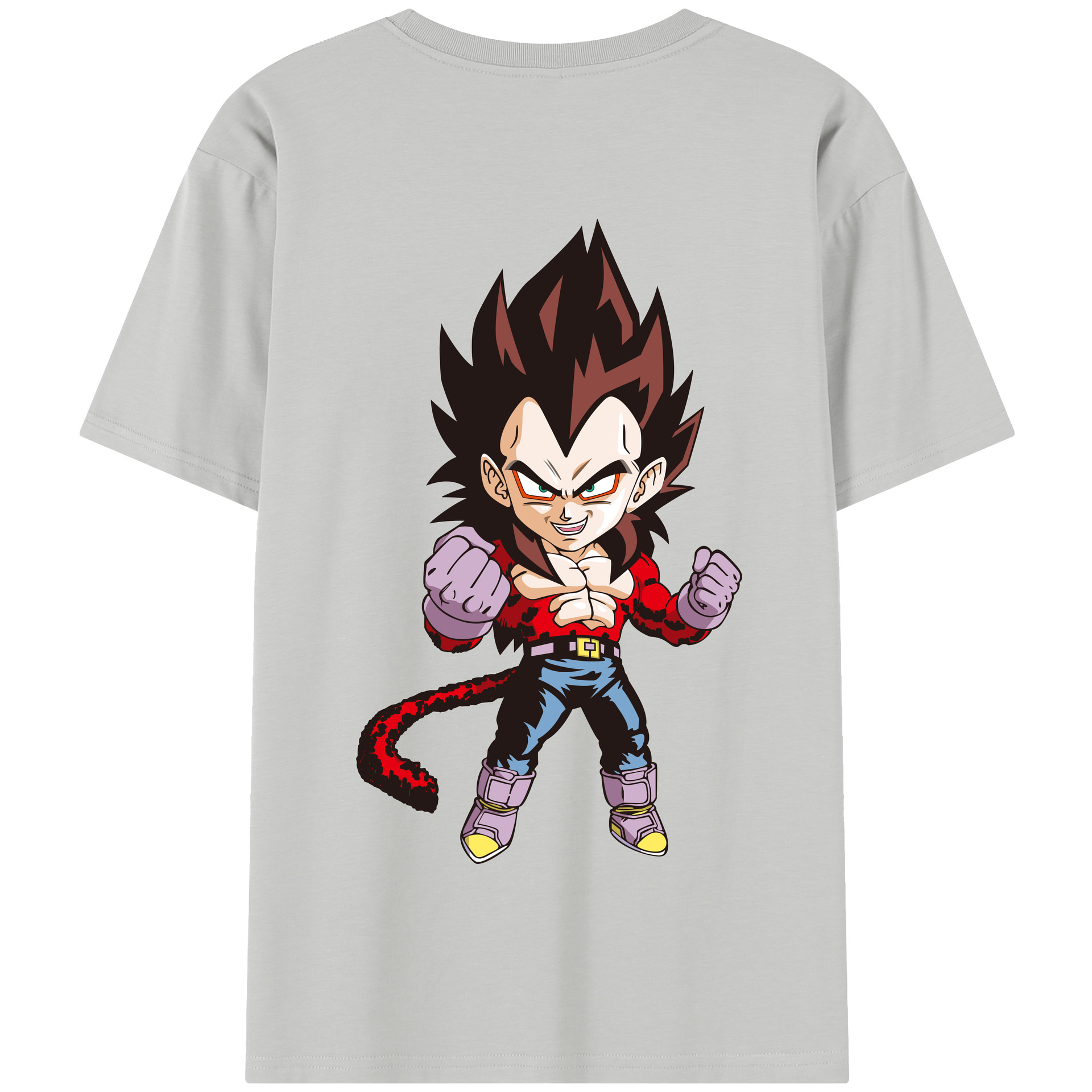 （画像用） ドラゴンボール ベジータ四世（Bejīta Yonsei）DRAGON BALL Vegeta IV 綿100％半袖Tシャツ（背面プリント）