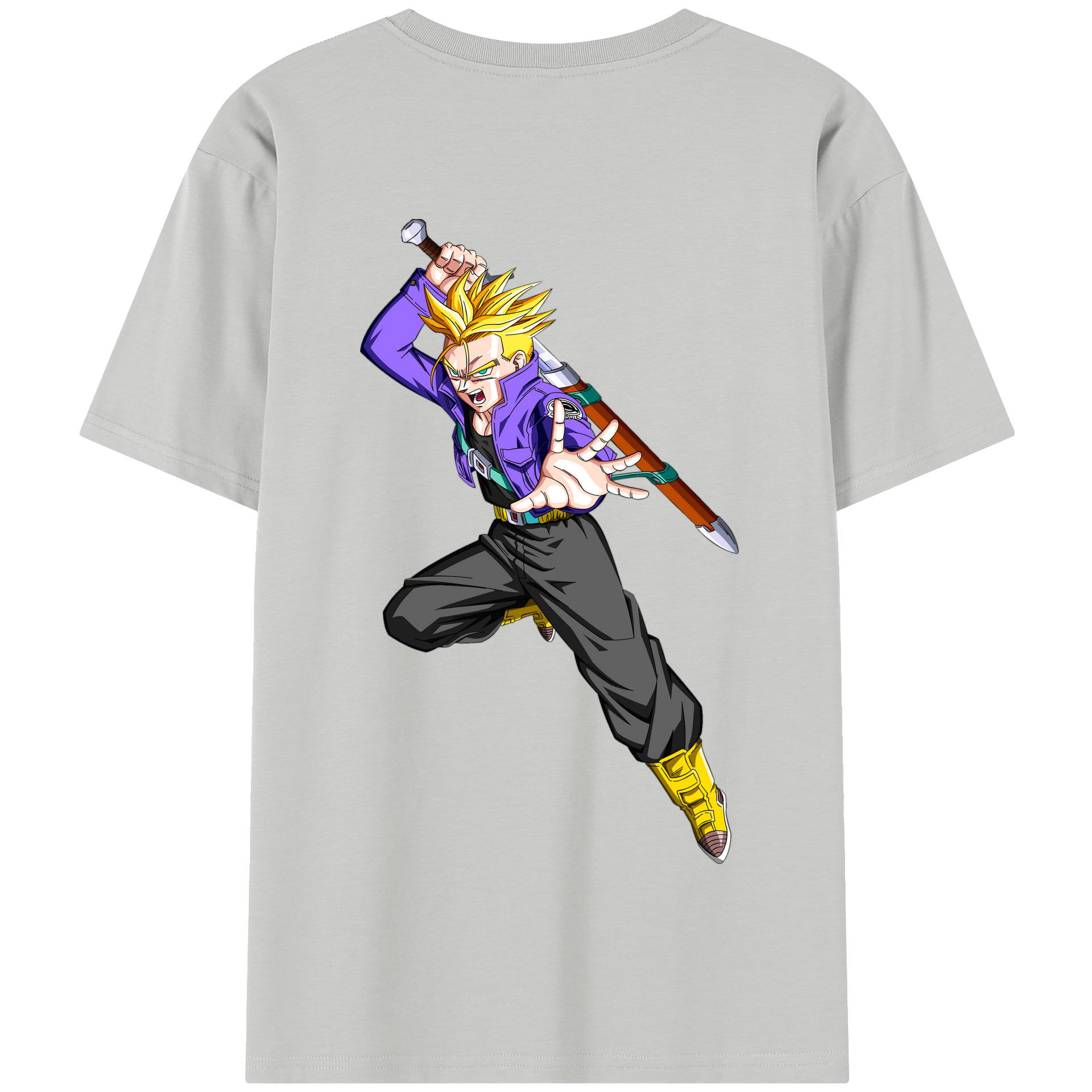 （画像用） ドラゴンボール トランクス（Torankusu）DRAGON BALL Trunks 綿100％半袖Tシャツ（背面プリント）